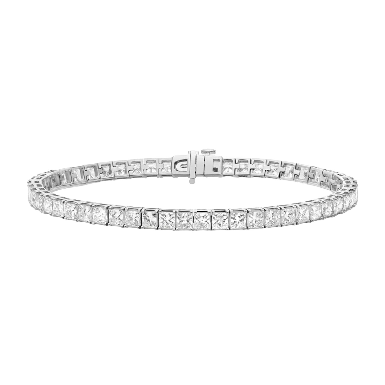 Jude princess cut diamond tennis bracelet in white gold — earth and grown diamonds by Amber Arc