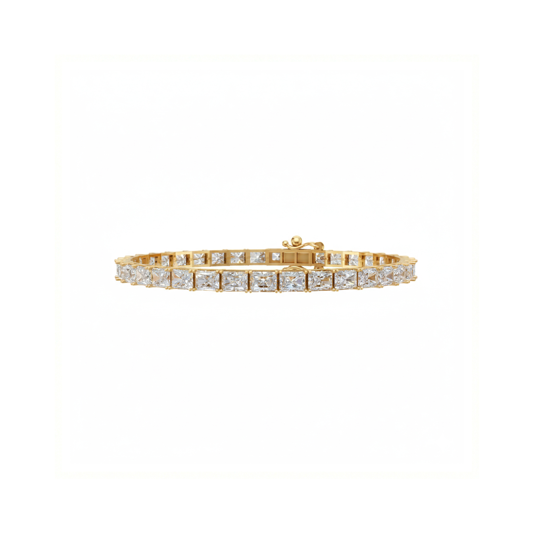 Jude long radiant east west diamond tennis bracelet in white gold — earth and grown diamonds by Amber Arc