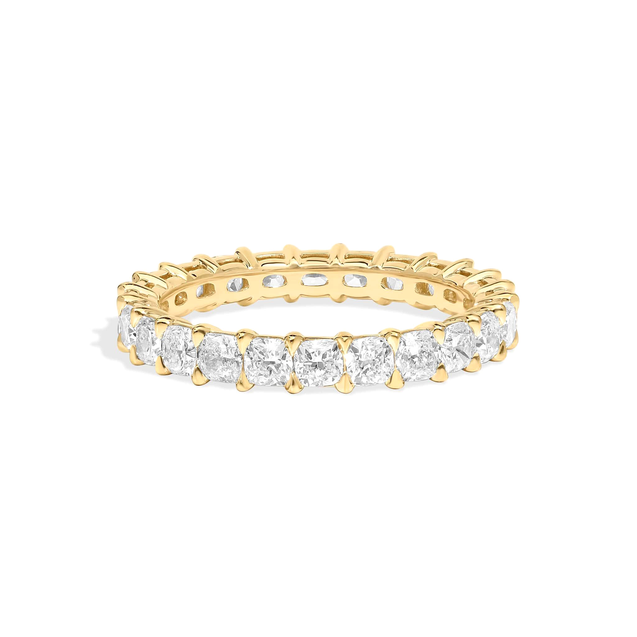 Jude square cushion diamond eternity band in white gold — earth and grown diamonds by Amber Arc