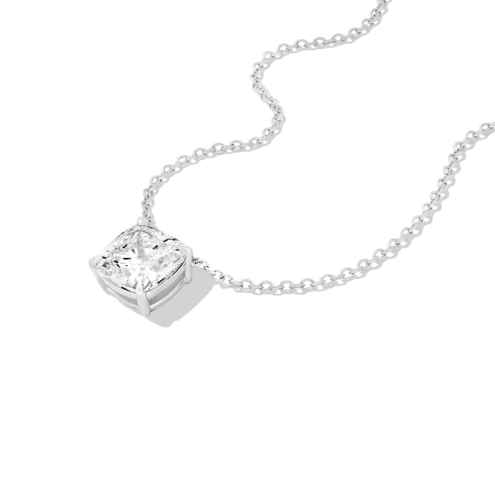 Jude square cushion diamond pendant in yellow gold on cable chain — earth and grown diamonds by Amber Arc – view 2