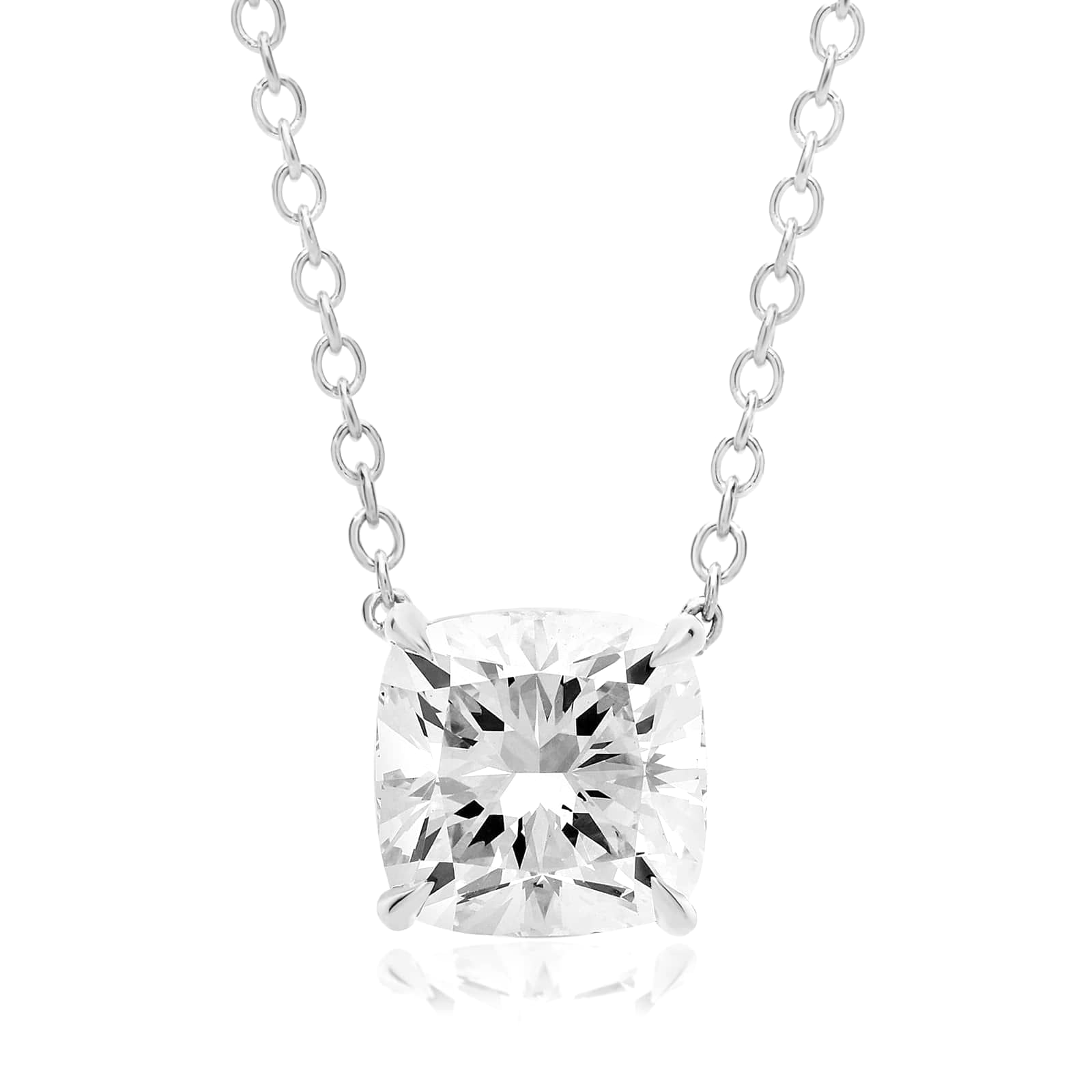 Jude square cushion diamond pendant in yellow gold on cable chain — earth and grown diamonds by Amber Arc