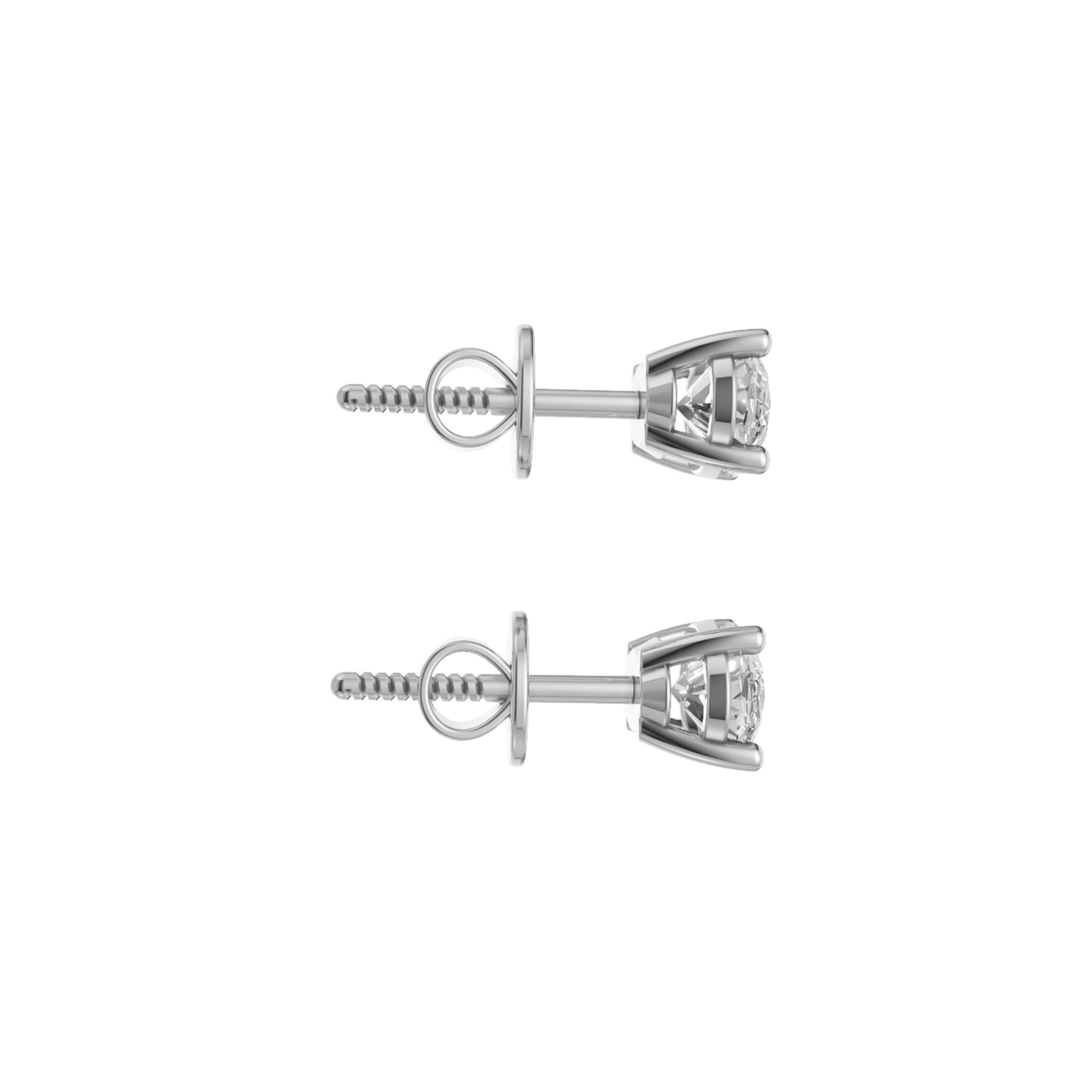 Jude oval diamond stud earrings in white gold — earth and grown diamonds by Amber Arc – view 3