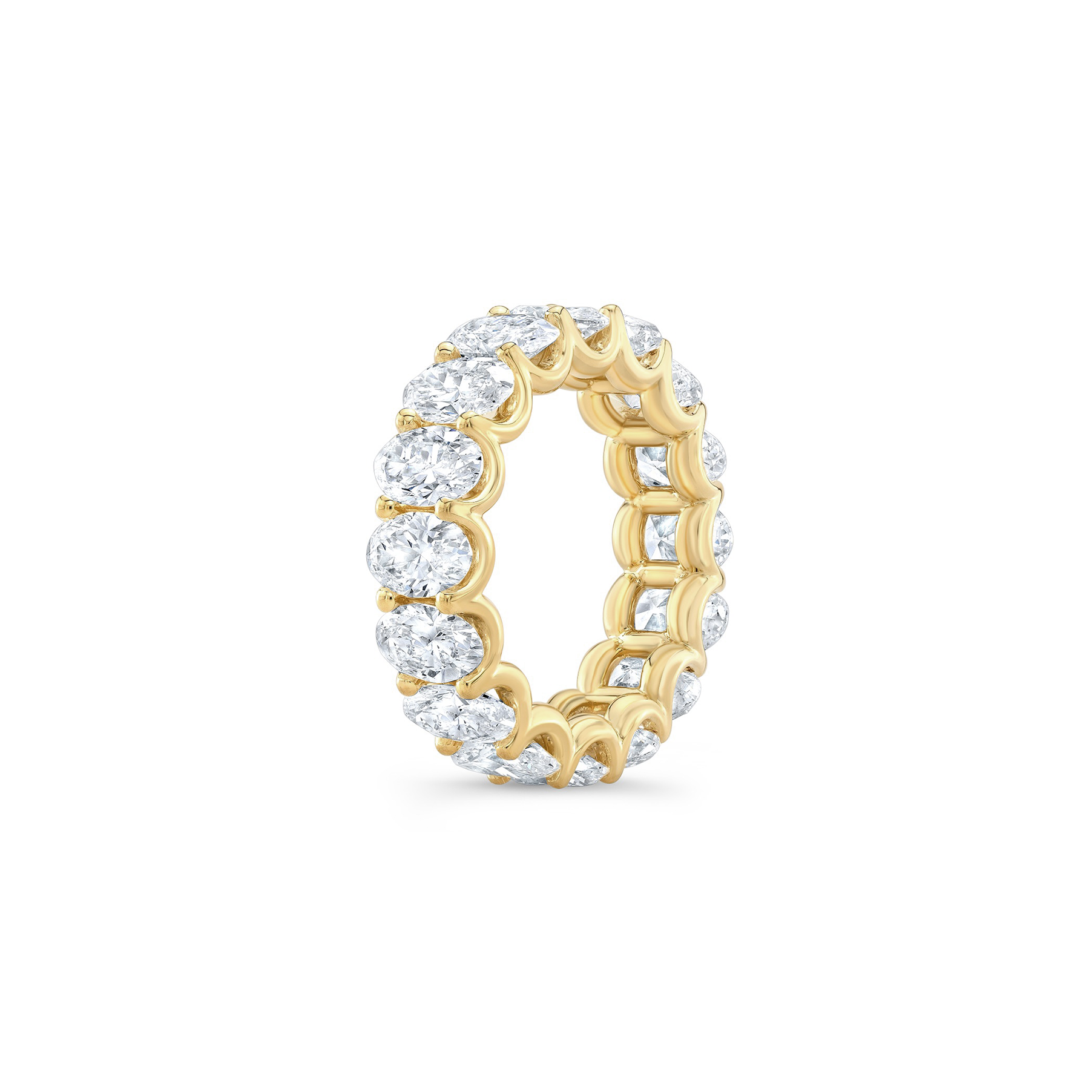 Willow oval u prong diamond eternity band in white gold — earth and grown diamonds by Amber Arc – view 3