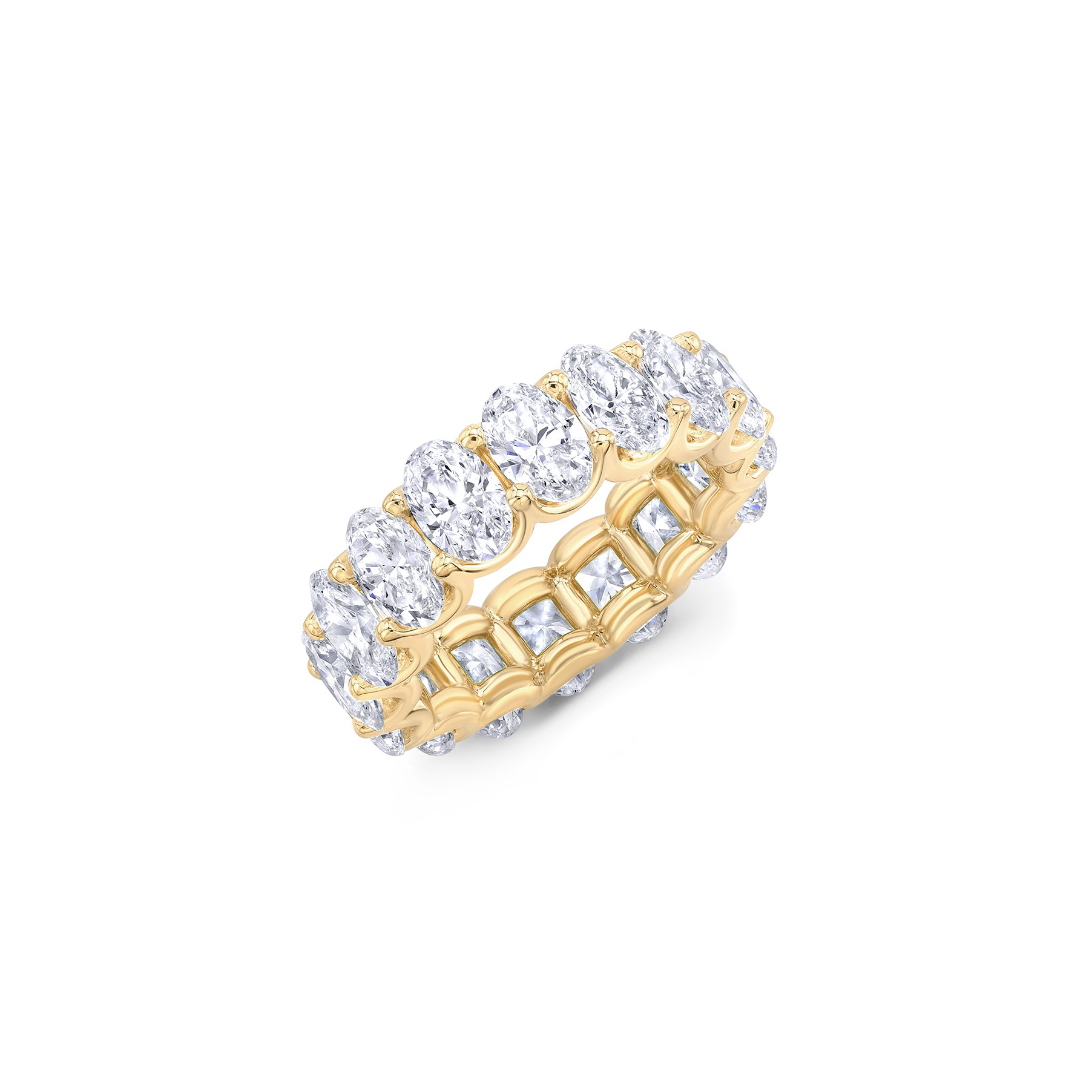 Willow oval u prong diamond eternity band in white gold — earth and grown diamonds by Amber Arc – view 2