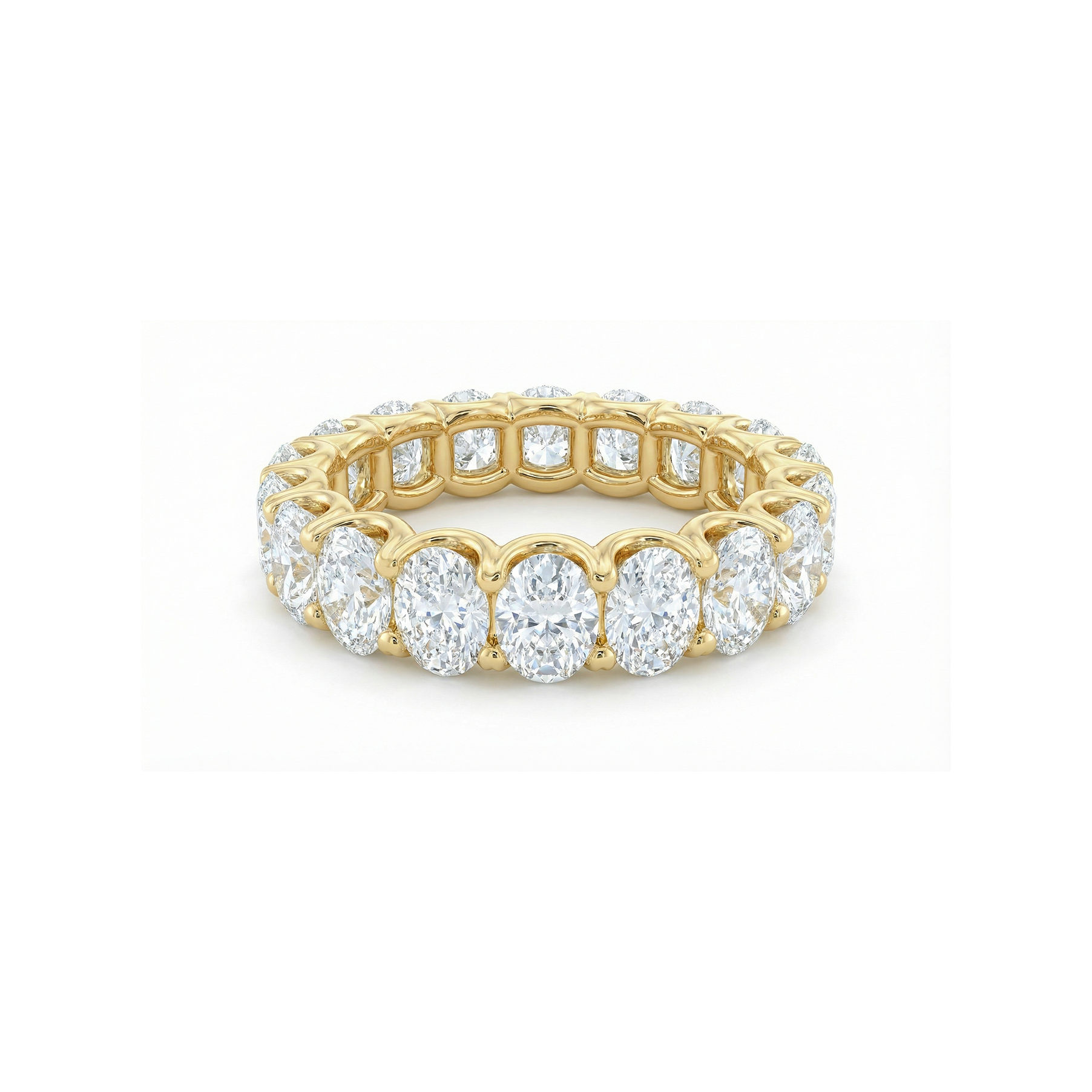 Willow oval u prong diamond eternity band in white gold — earth and grown diamonds by Amber Arc