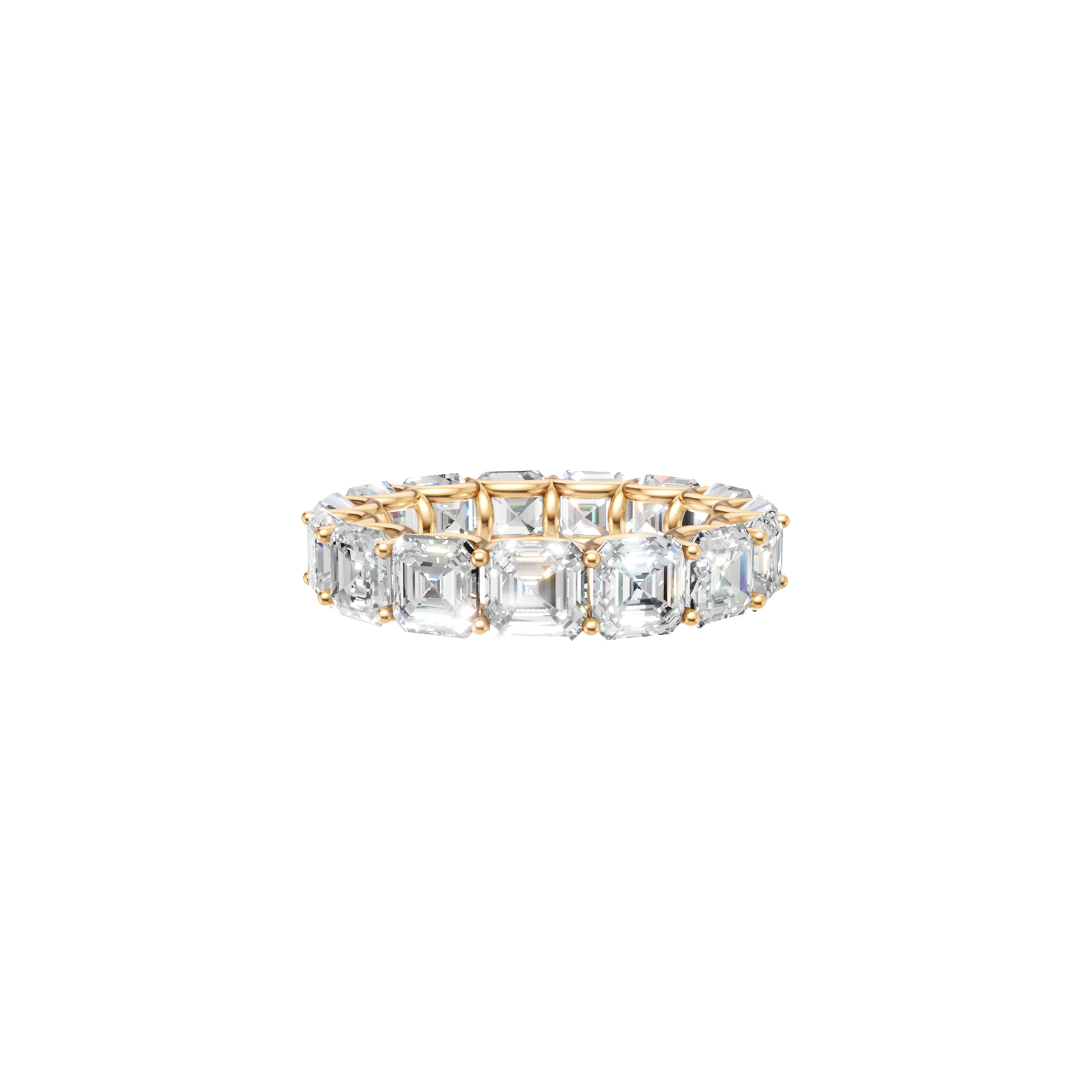 Willow asscher cut u prong diamond eternity band in white gold — earth and grown diamonds by Amber Arc