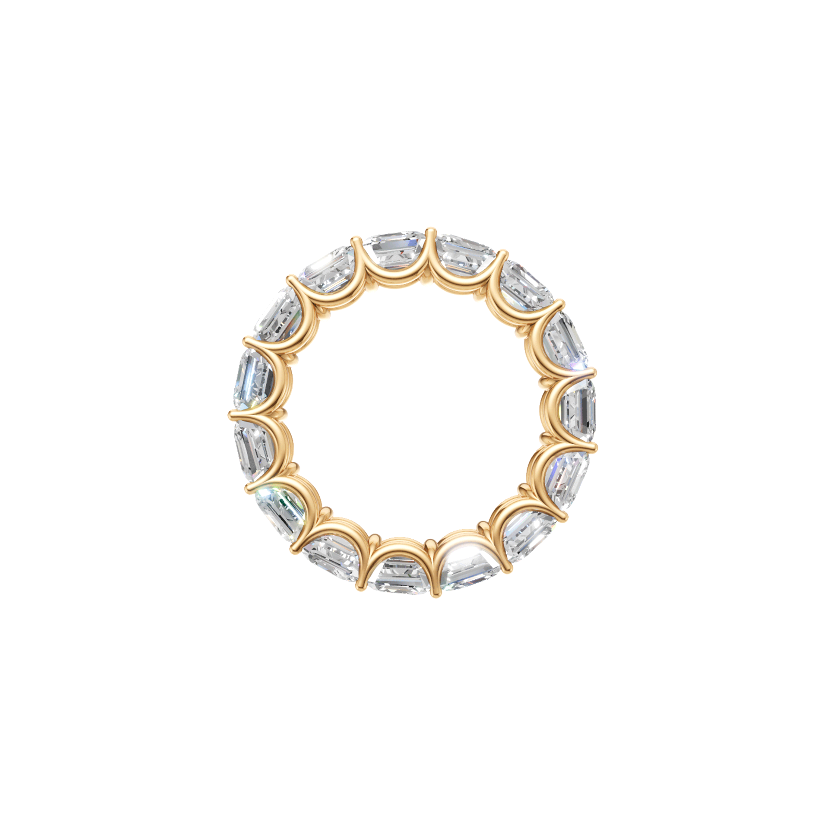 Willow asscher cut u prong diamond eternity band in white gold — earth and grown diamonds by Amber Arc – view 3