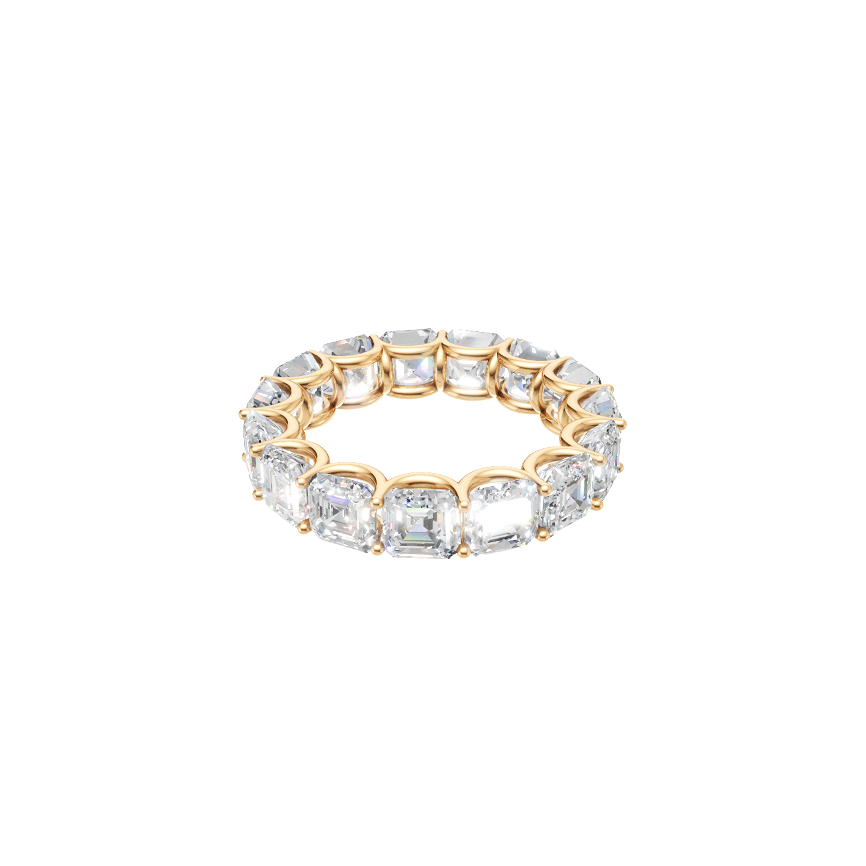 Willow asscher cut u prong diamond eternity band in white gold — earth and grown diamonds by Amber Arc – view 2