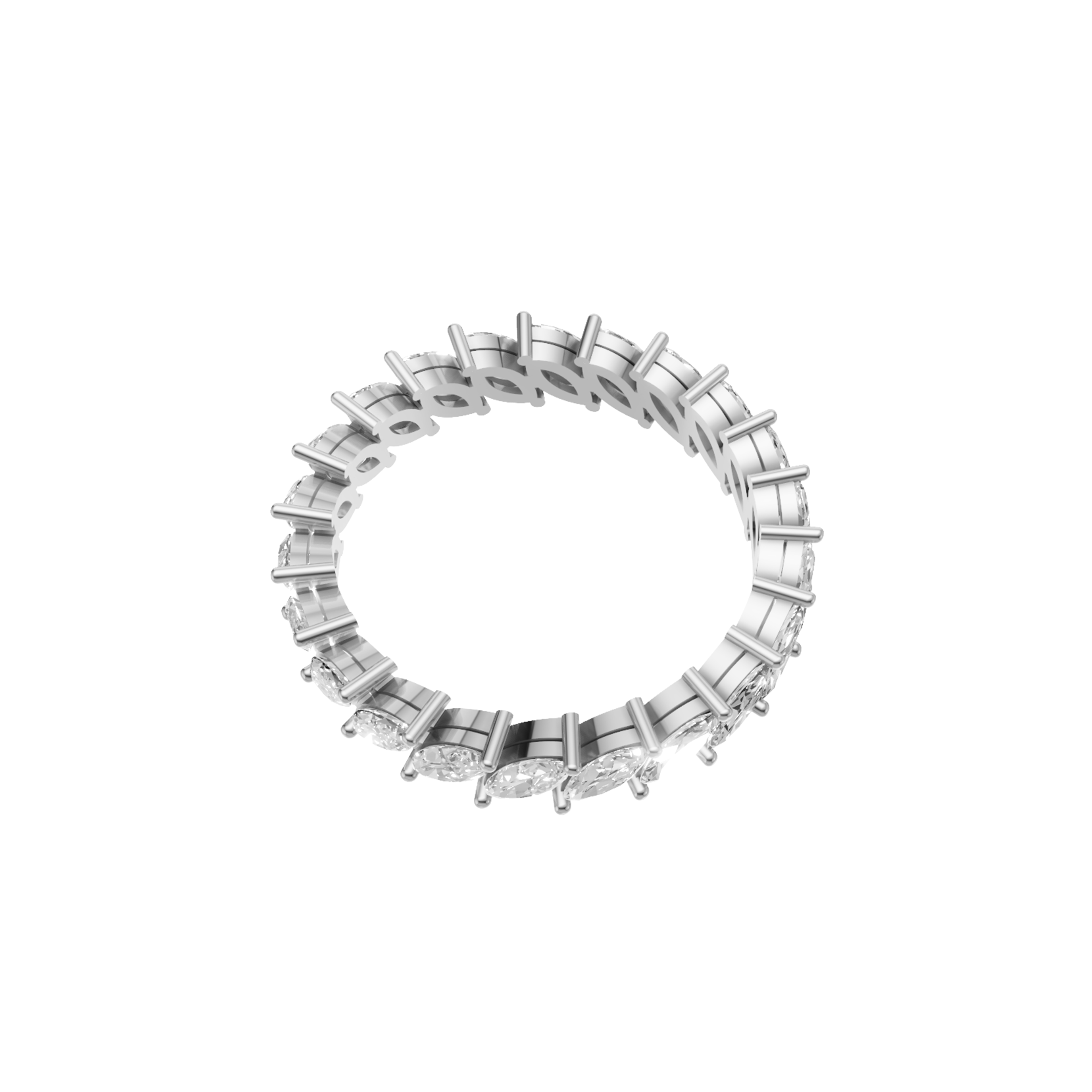 Jude marquise diamond eternity band in white gold — earth and grown diamonds by Amber Arc – view 2