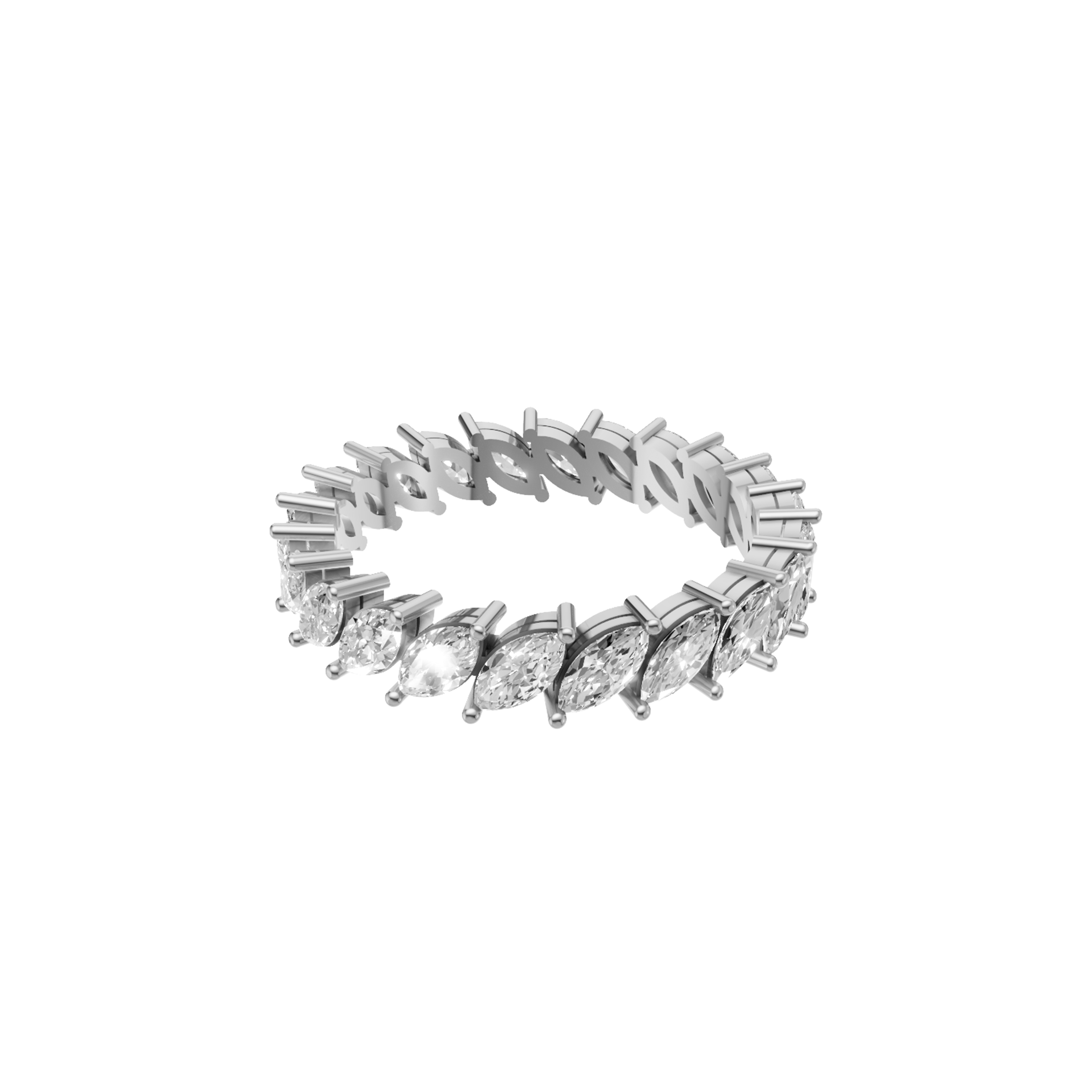 Jude marquise diamond eternity band in white gold — earth and grown diamonds by Amber Arc