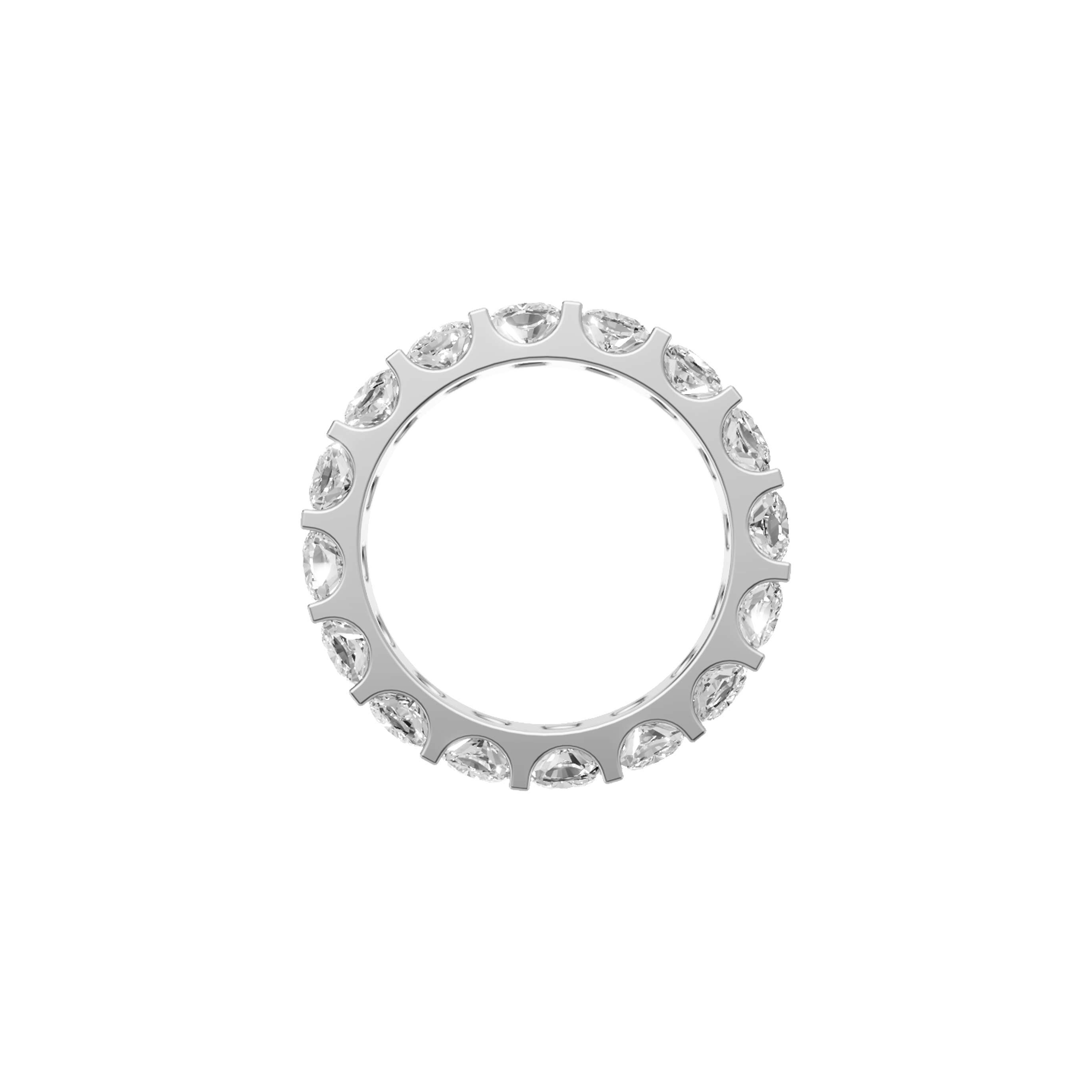Ira bar square cushion diamond eternity band in yellow gold — earth and grown diamonds by Amber Arc – view 3