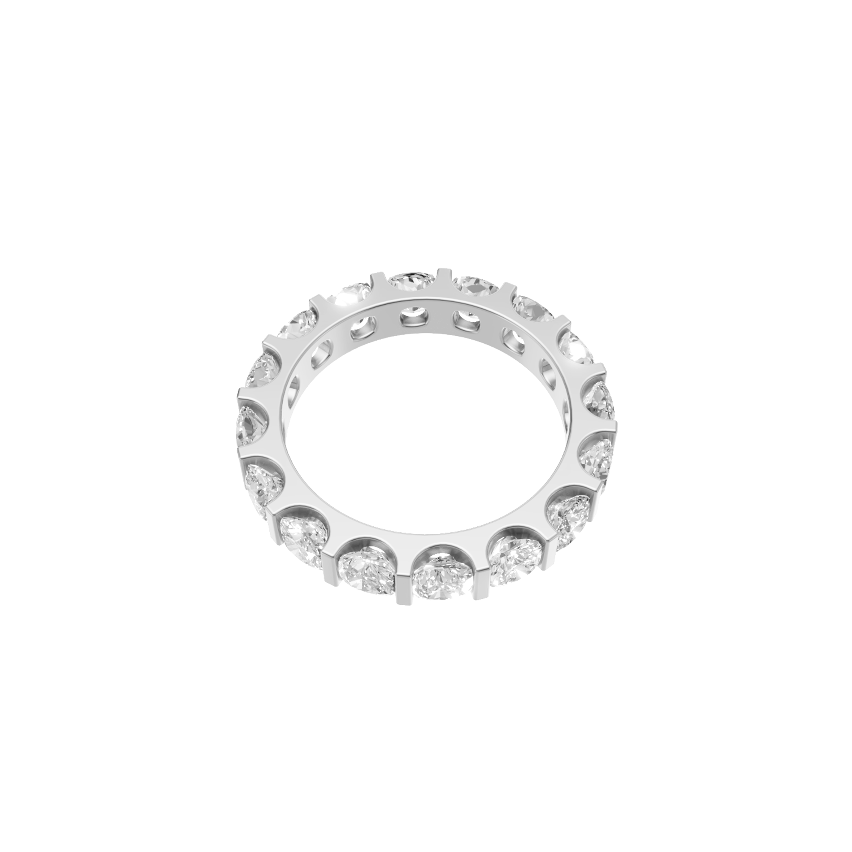 Ira bar square cushion diamond eternity band in yellow gold — earth and grown diamonds by Amber Arc – view 2