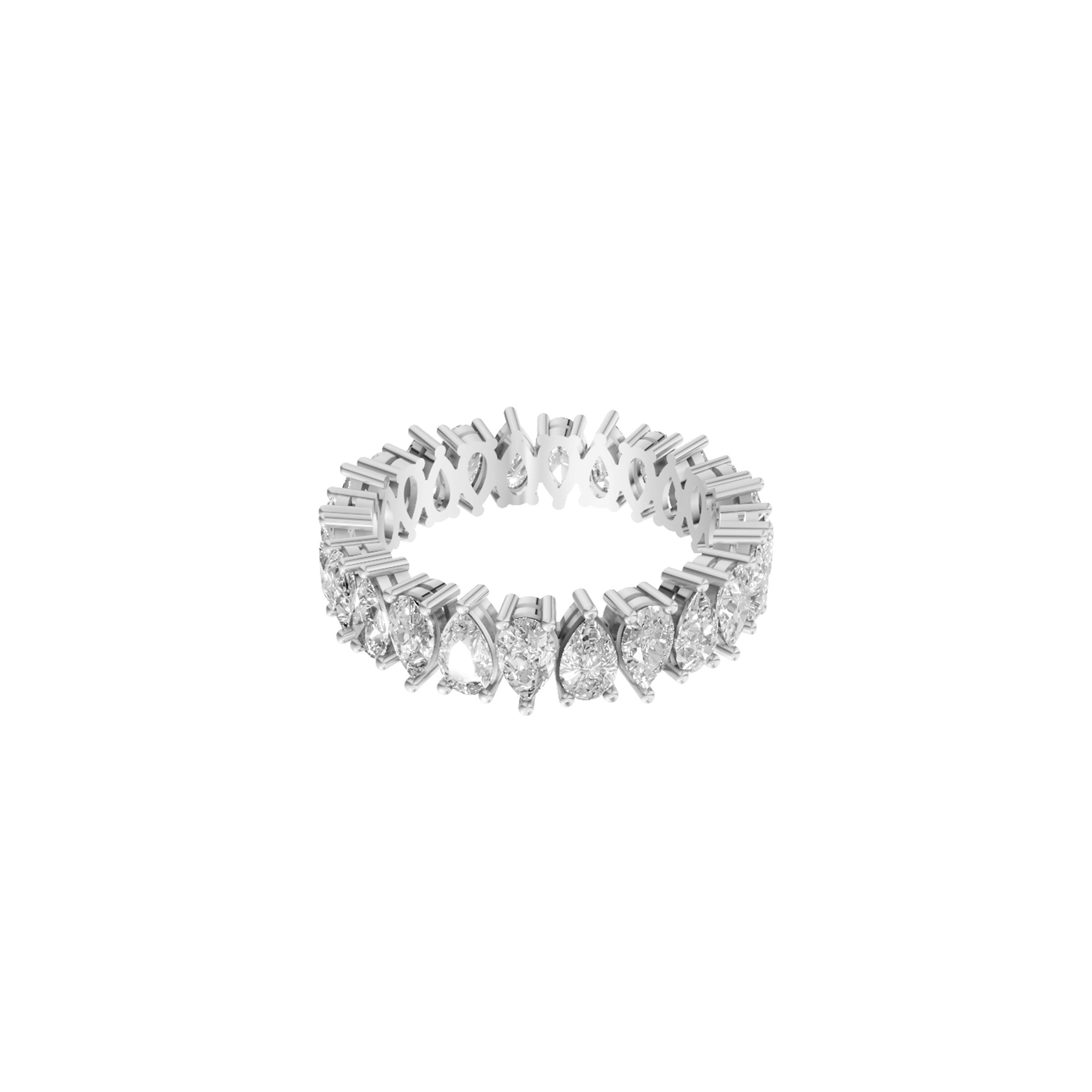 Grace pear alternating diamond eternity band in white gold — earth and grown diamonds by Amber Arc – view 2