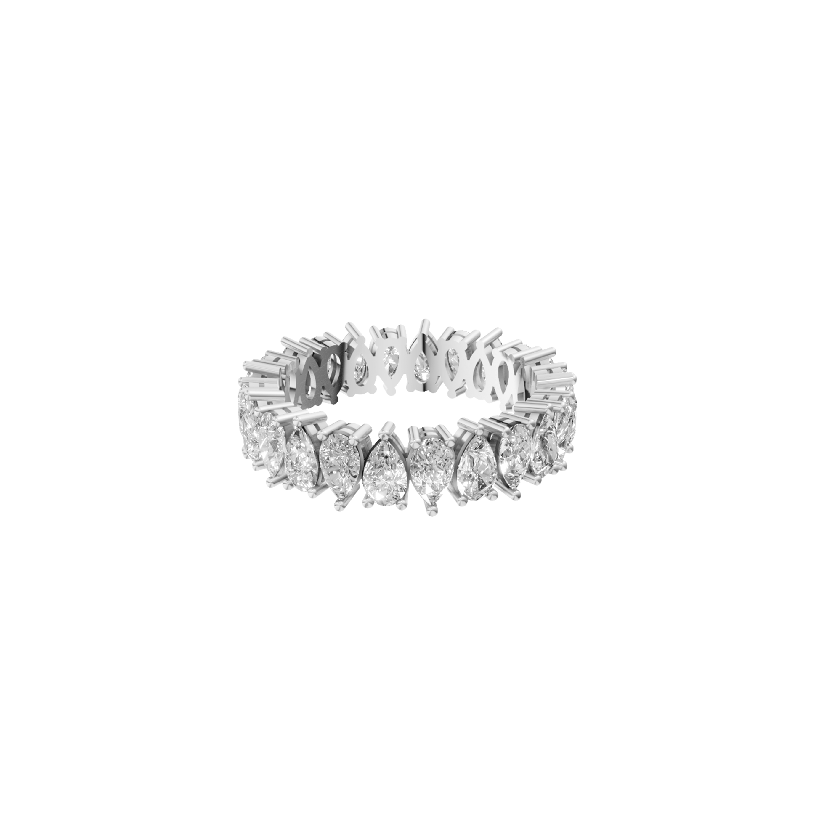 Grace pear alternating diamond eternity band in white gold — earth and grown diamonds by Amber Arc