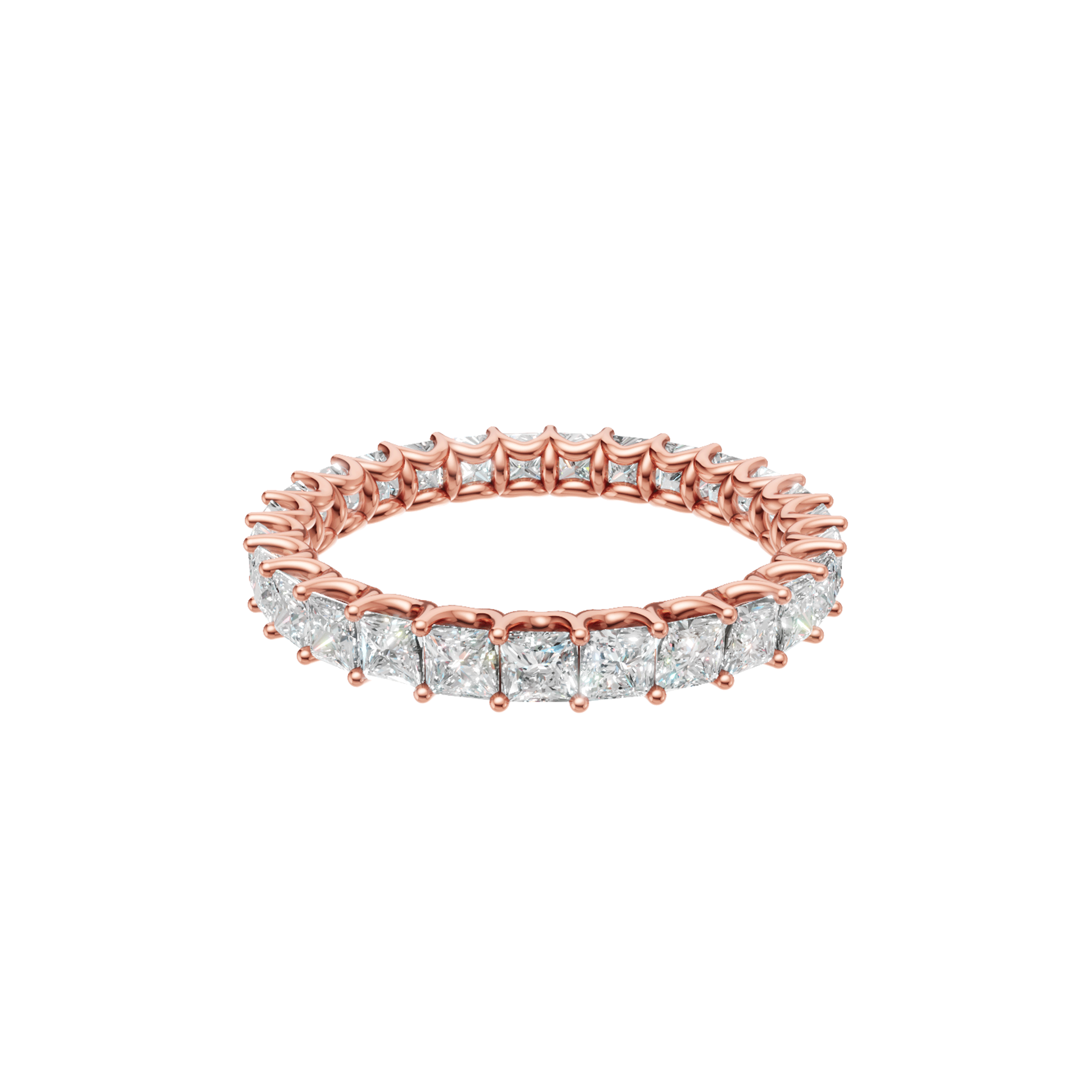 Willow princess cut u prong diamond eternity band in white gold — earth and grown diamonds by Amber Arc