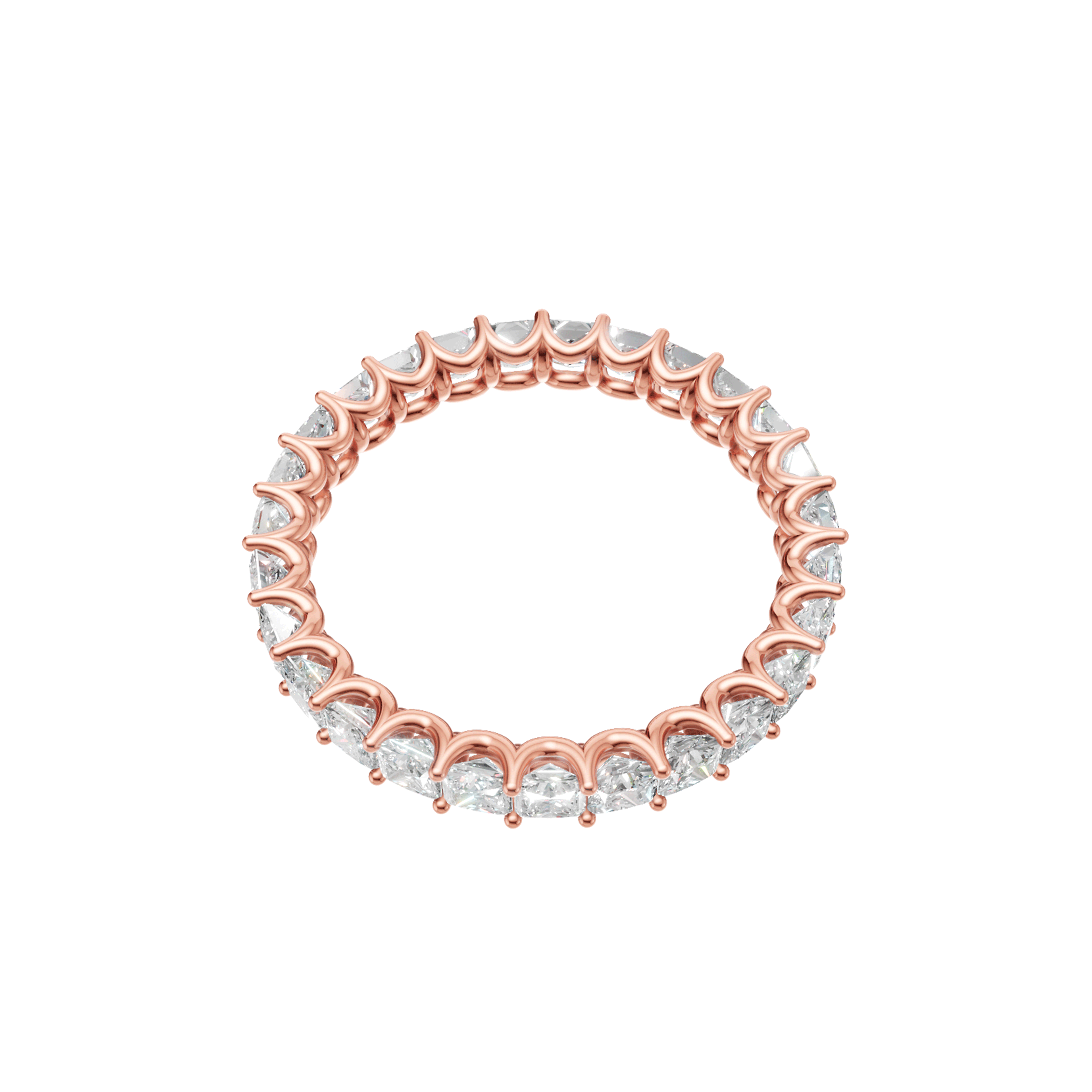 Willow princess cut u prong diamond eternity band in white gold — earth and grown diamonds by Amber Arc – view 2