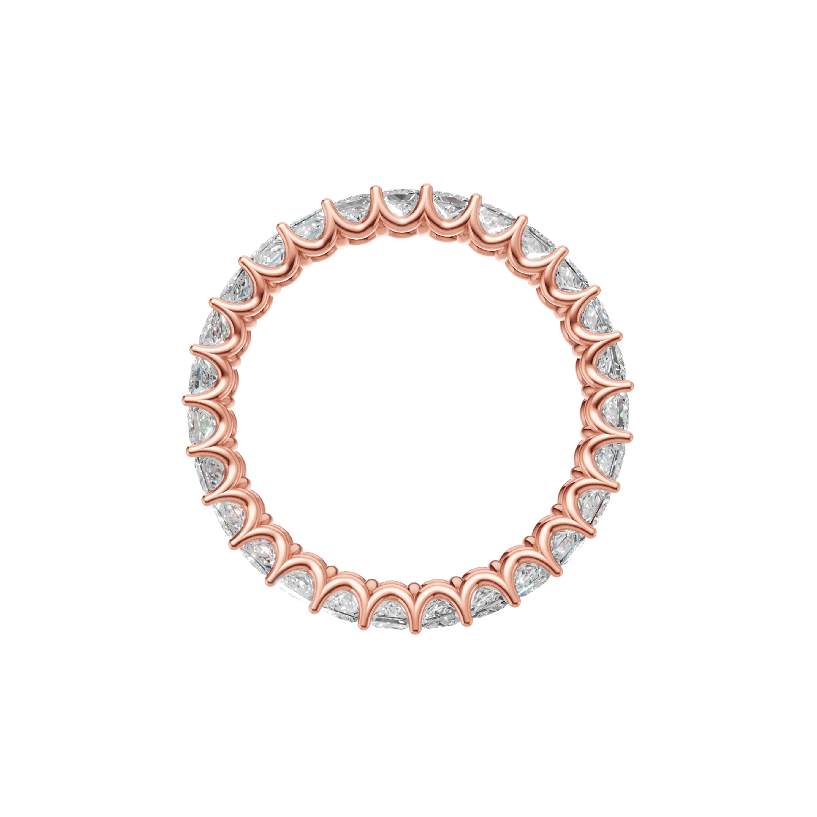 Willow princess cut u prong diamond eternity band in white gold — earth and grown diamonds by Amber Arc – view 3