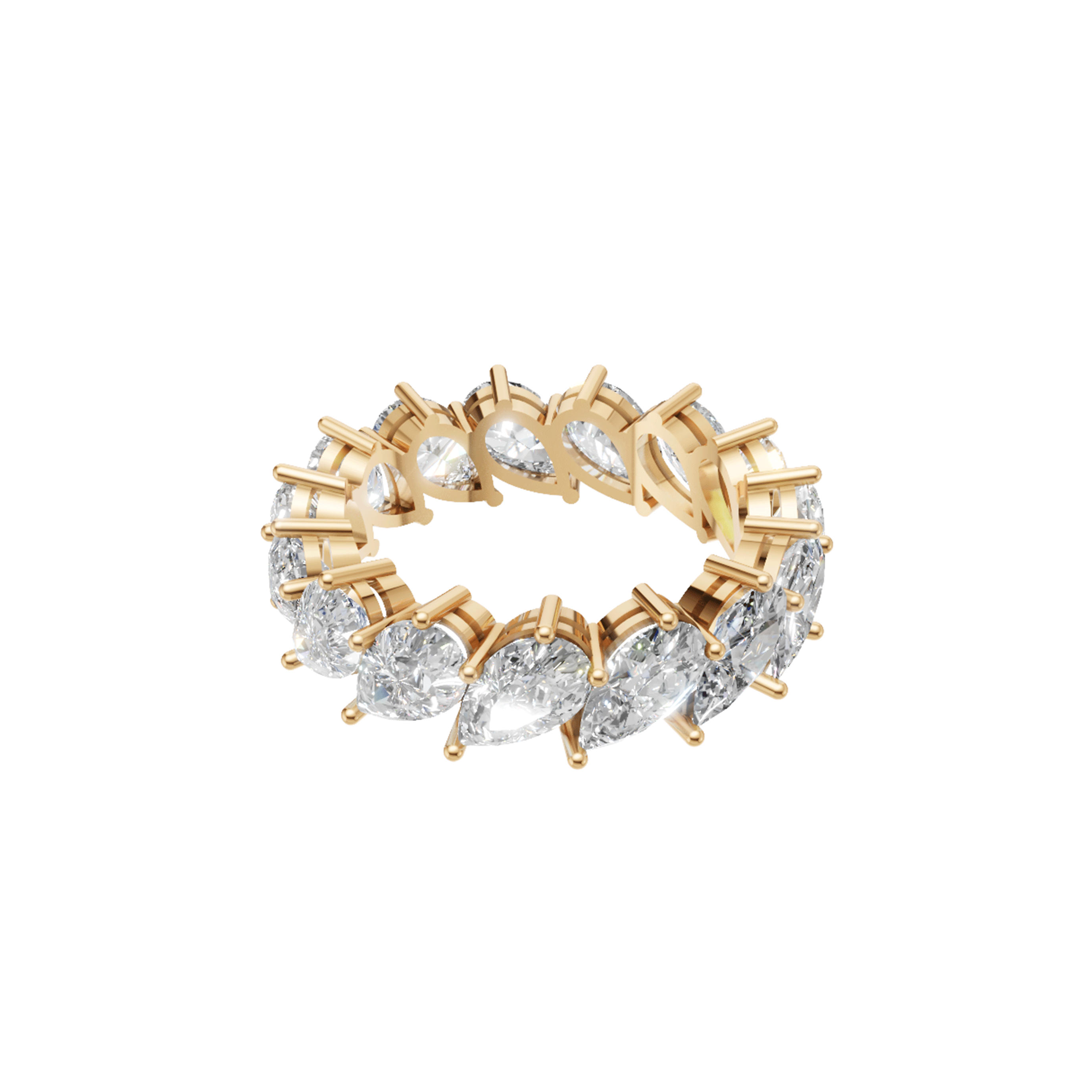 Jude pear diamond eternity band in white gold — earth and grown diamonds by Amber Arc – view 2