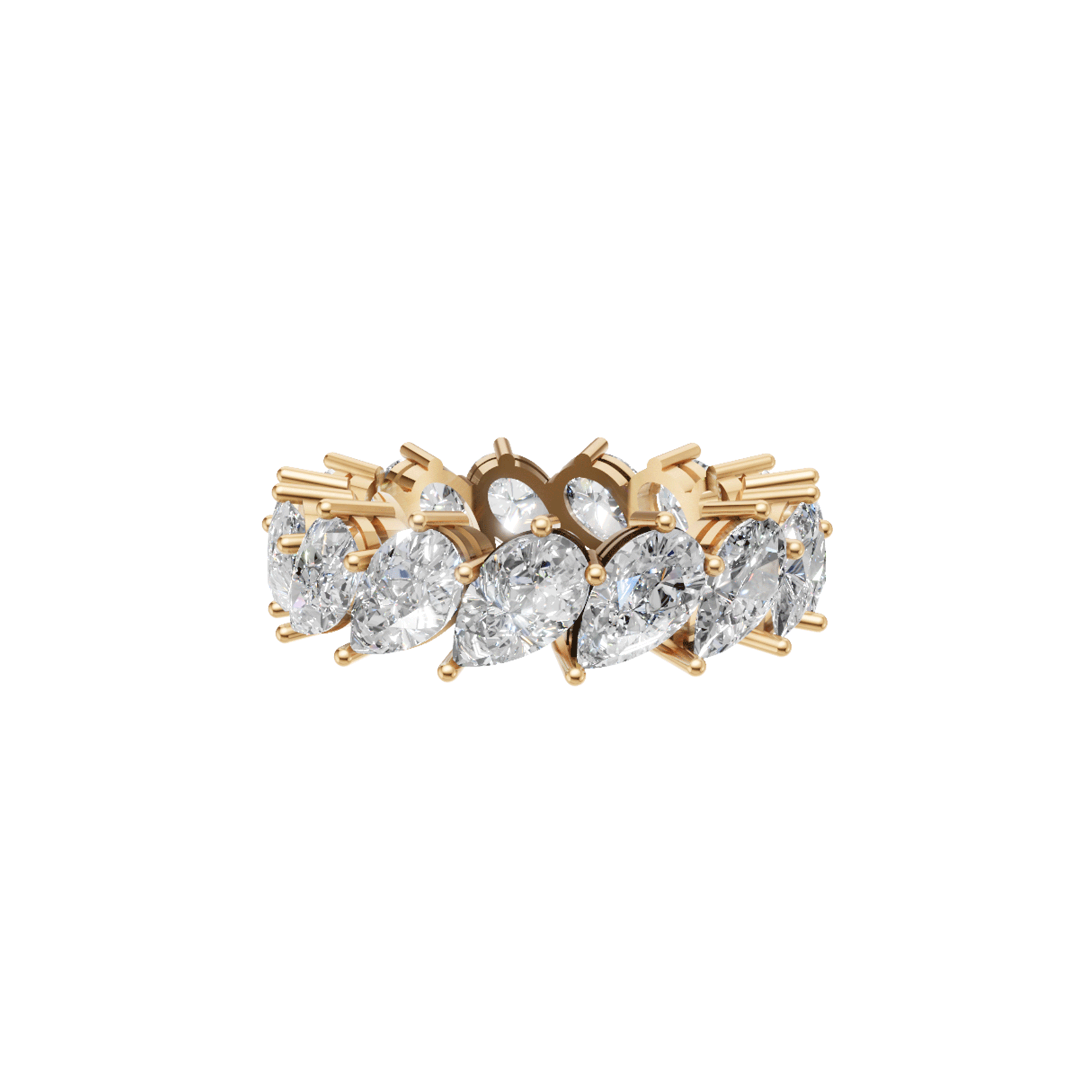 Jude pear diamond eternity band in white gold — earth and grown diamonds by Amber Arc