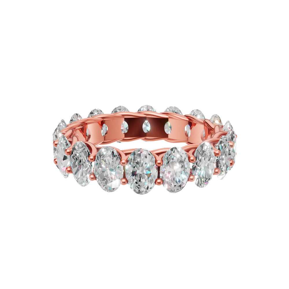 Constance oval trellis diamond eternity band in white gold — earth and grown diamonds by Amber Arc