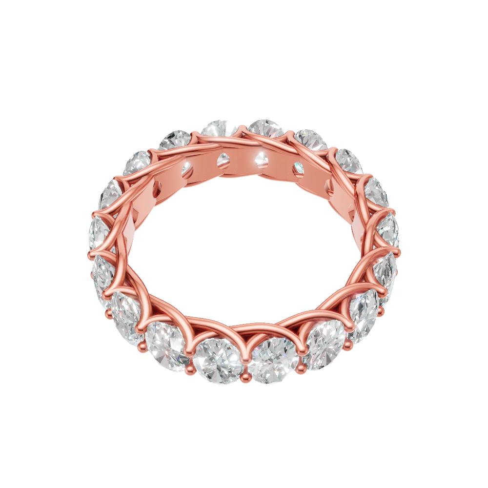 Constance oval trellis diamond eternity band in white gold — earth and grown diamonds by Amber Arc – view 2