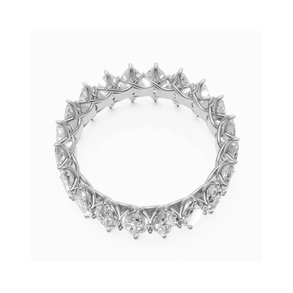 Constance marquise trellis diamond eternity band in white gold — earth and grown diamonds by Amber Arc – view 2