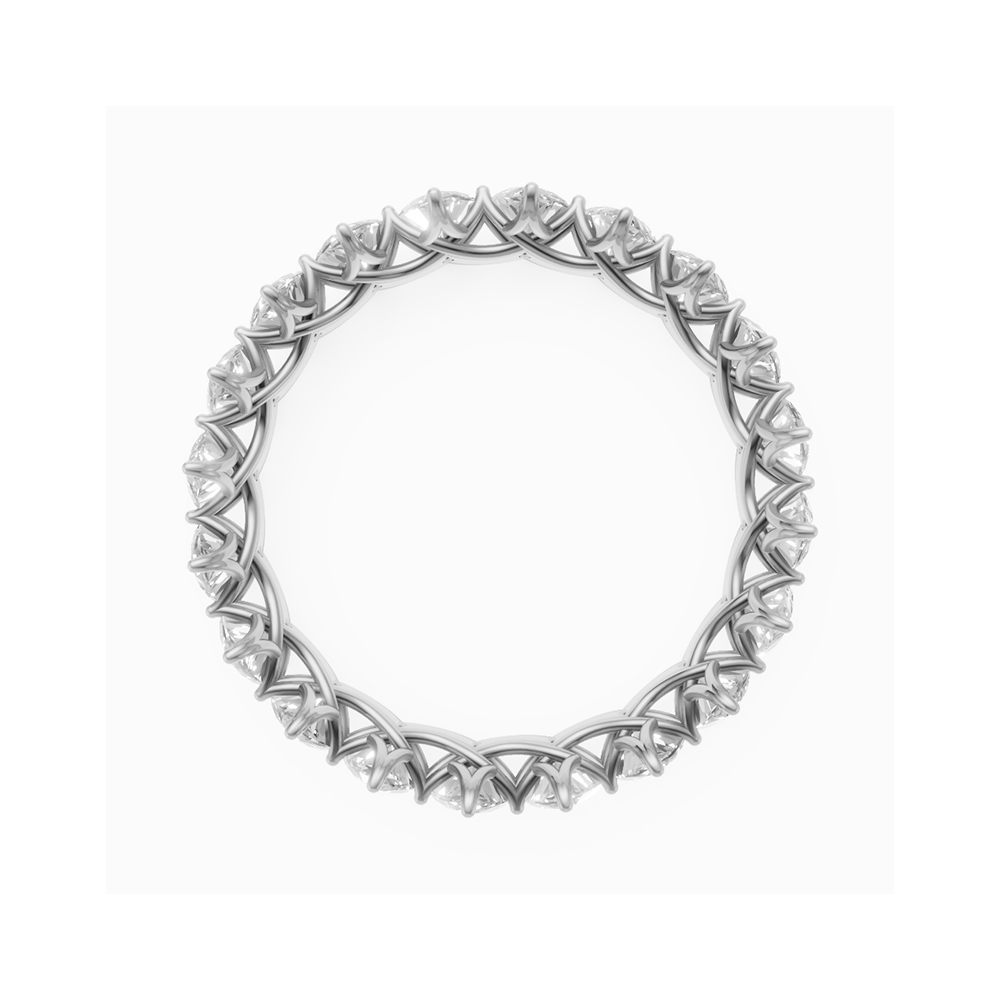Constance marquise trellis diamond eternity band in white gold — earth and grown diamonds by Amber Arc – view 3