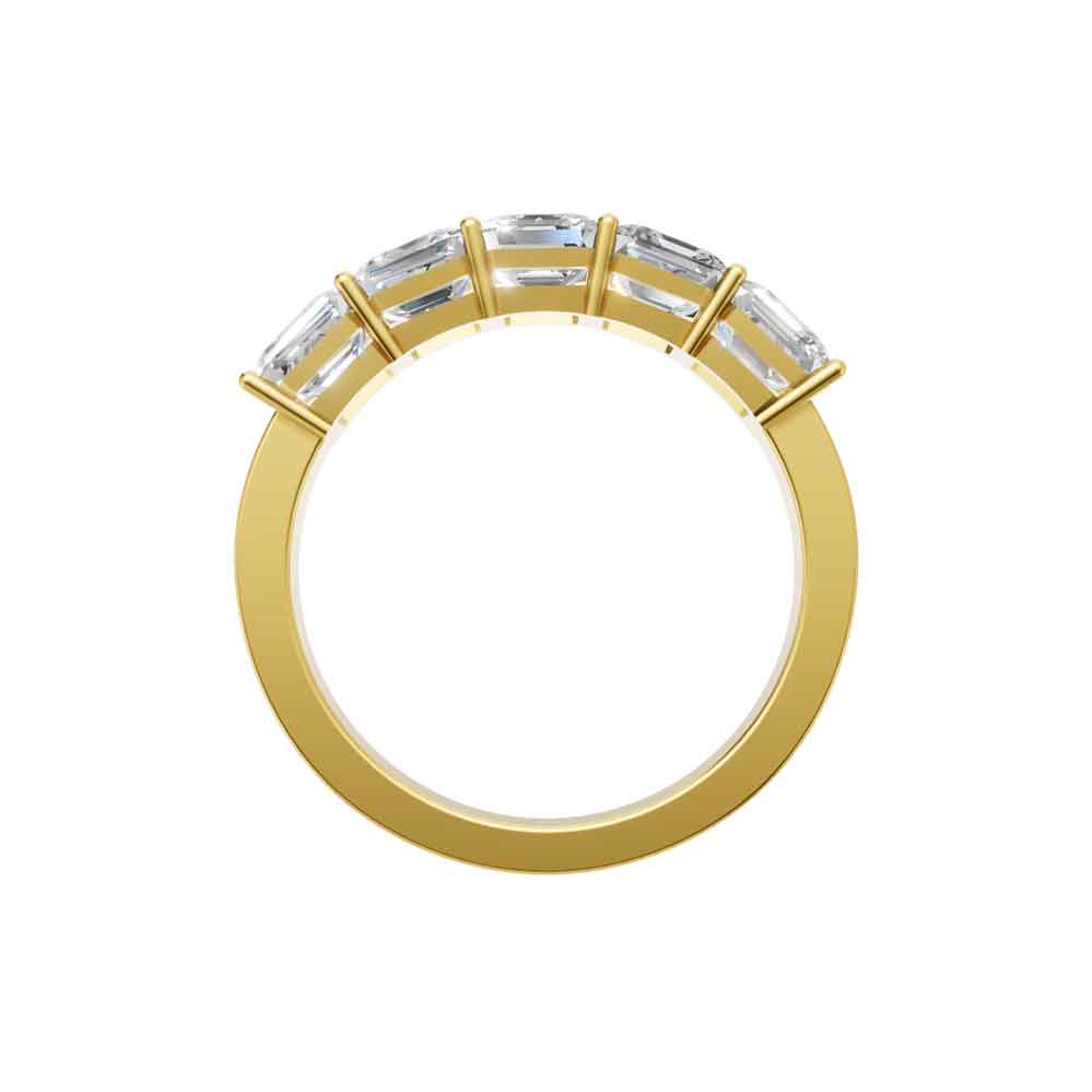 Jude asscher 5 stone anniversary ring in white gold — earth and grown diamonds by Amber Arc – view 3