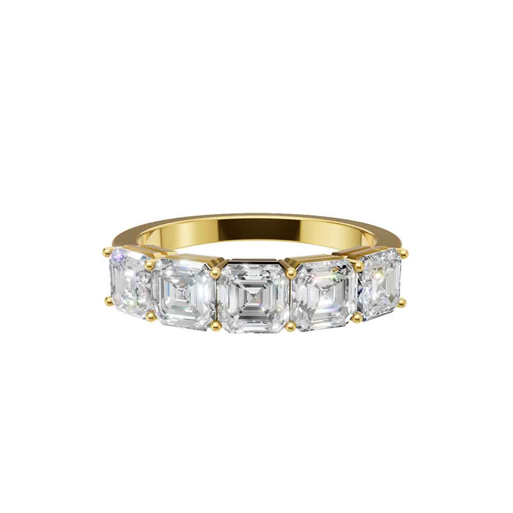 Jude asscher 5 stone anniversary ring in white gold — earth and grown diamonds by Amber Arc