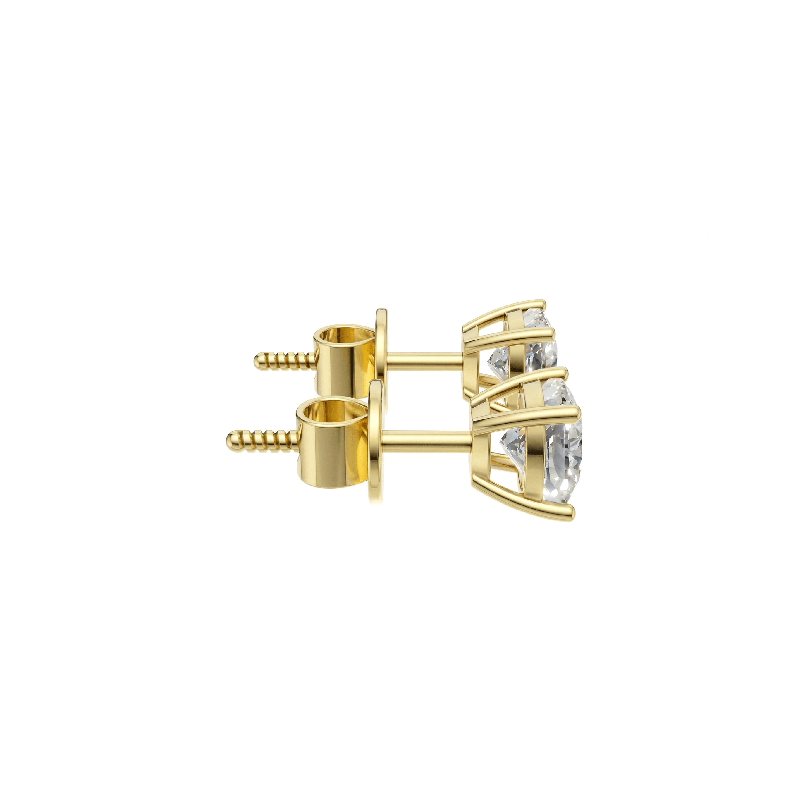 Jude square cushion diamond stud earrings in white gold — earth and grown diamonds by Amber Arc – view 3