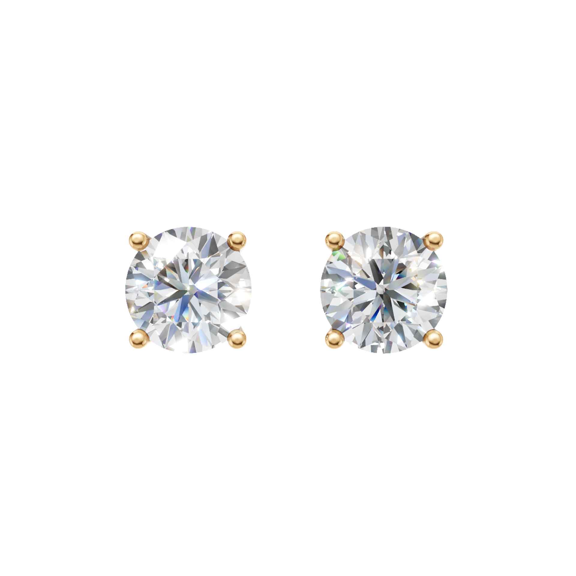 Jude round brilliant diamond stud earrings in white gold — earth and grown diamonds by Amber Arc