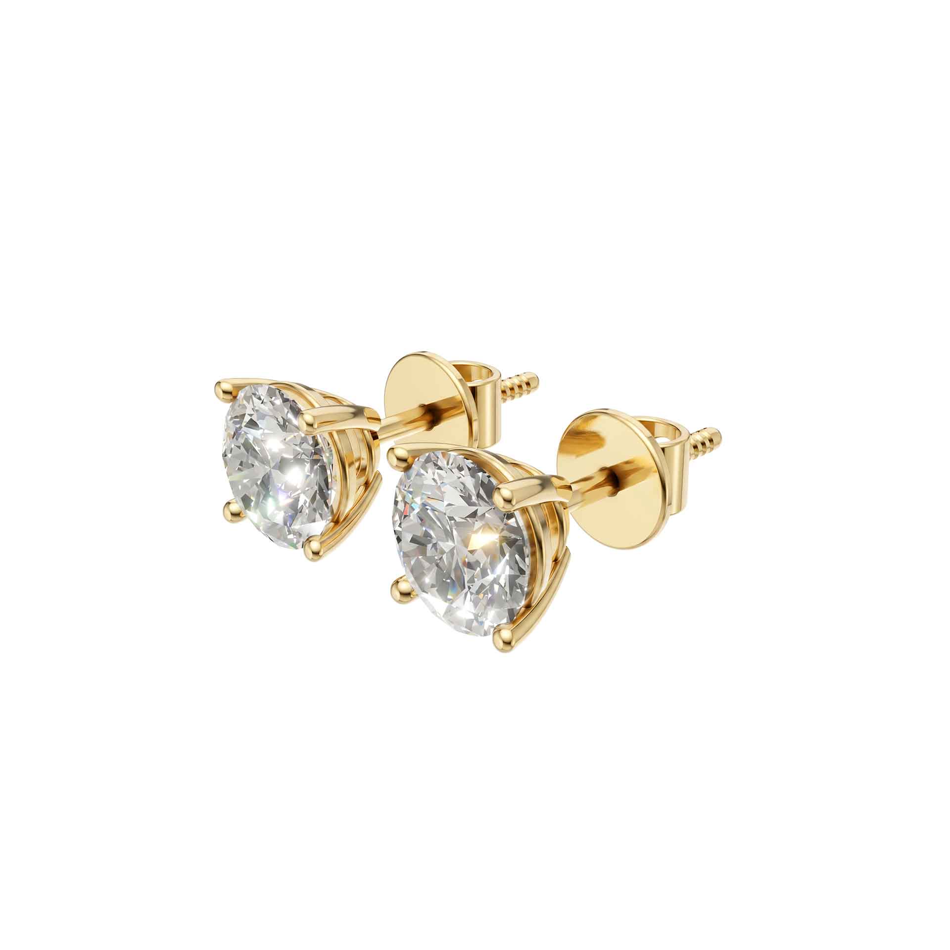 Jude round brilliant diamond stud earrings in white gold — earth and grown diamonds by Amber Arc – view 2