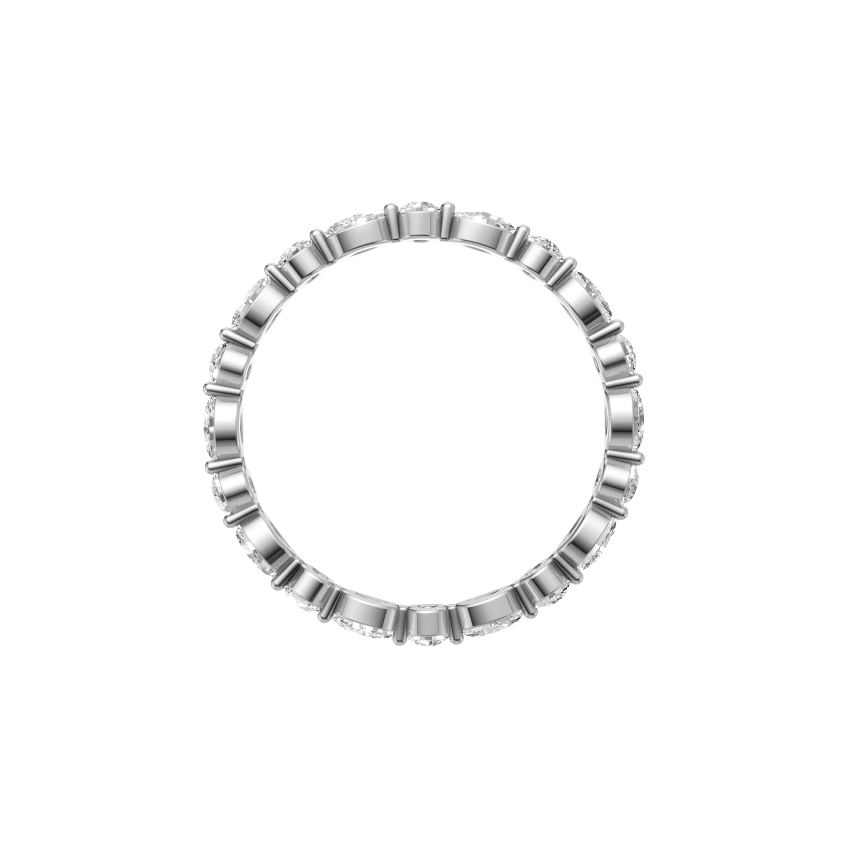 Venus oval and round east west alternating diamond eternity band in white gold — earth and grown diamonds by Amber Arc – view 3