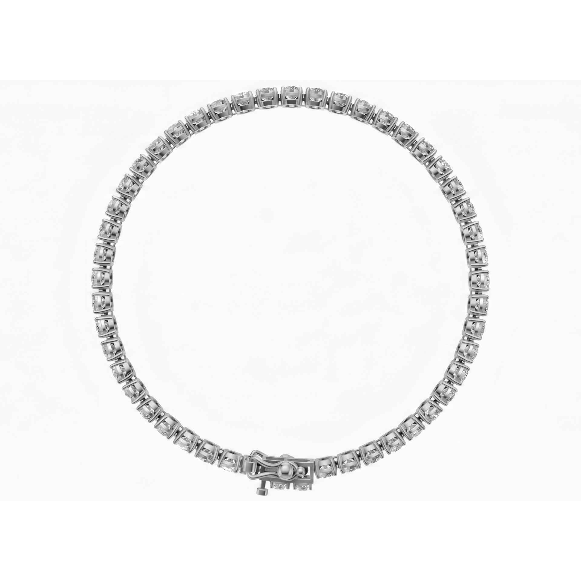Jude shared prong round brilliant diamond tennis bracelet in white gold — earth and grown diamonds by Amber Arc – view 3