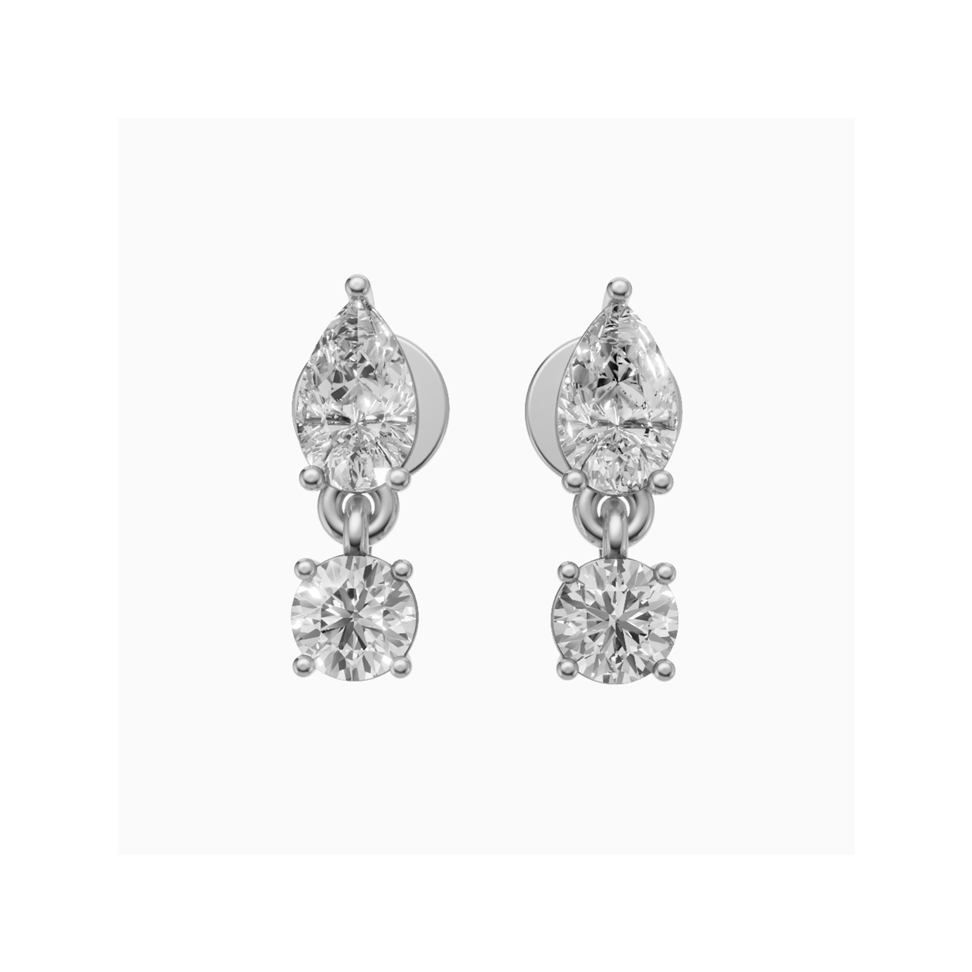 Nara Graduated Pear and Round Drop Earrings