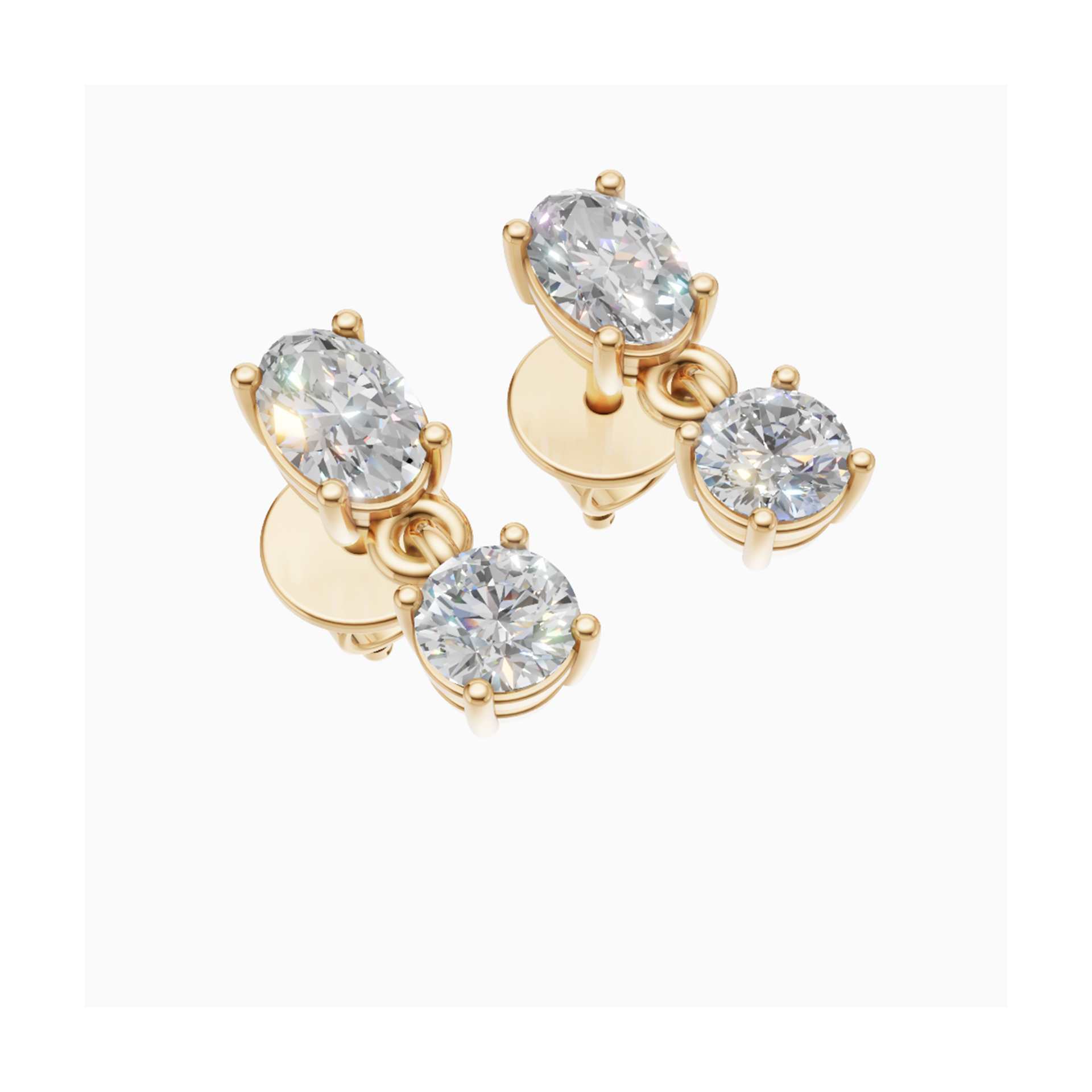 Nara Graduated Oval and Round Drop Earrings – view 2
