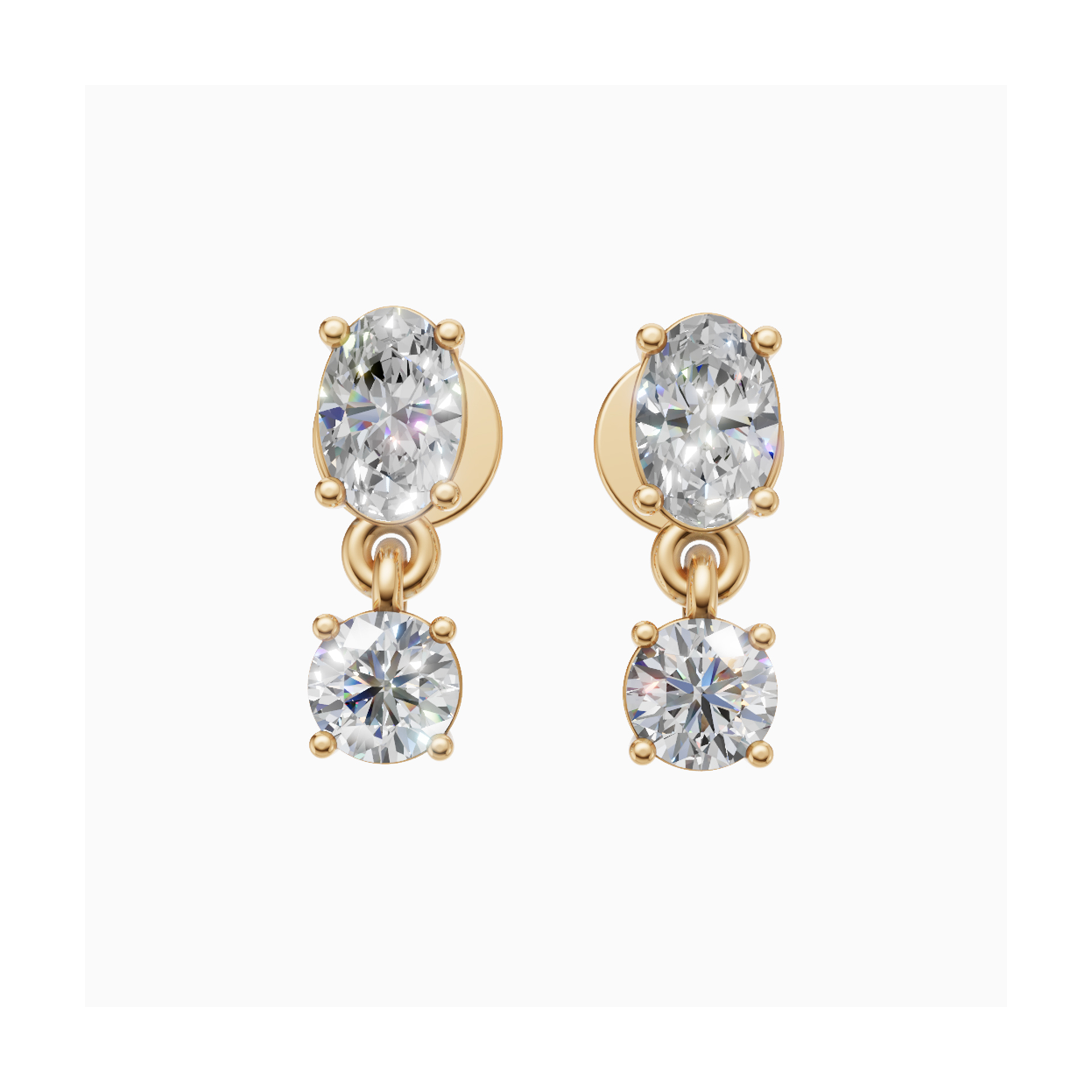 Nara Graduated Oval and Round Drop Earrings