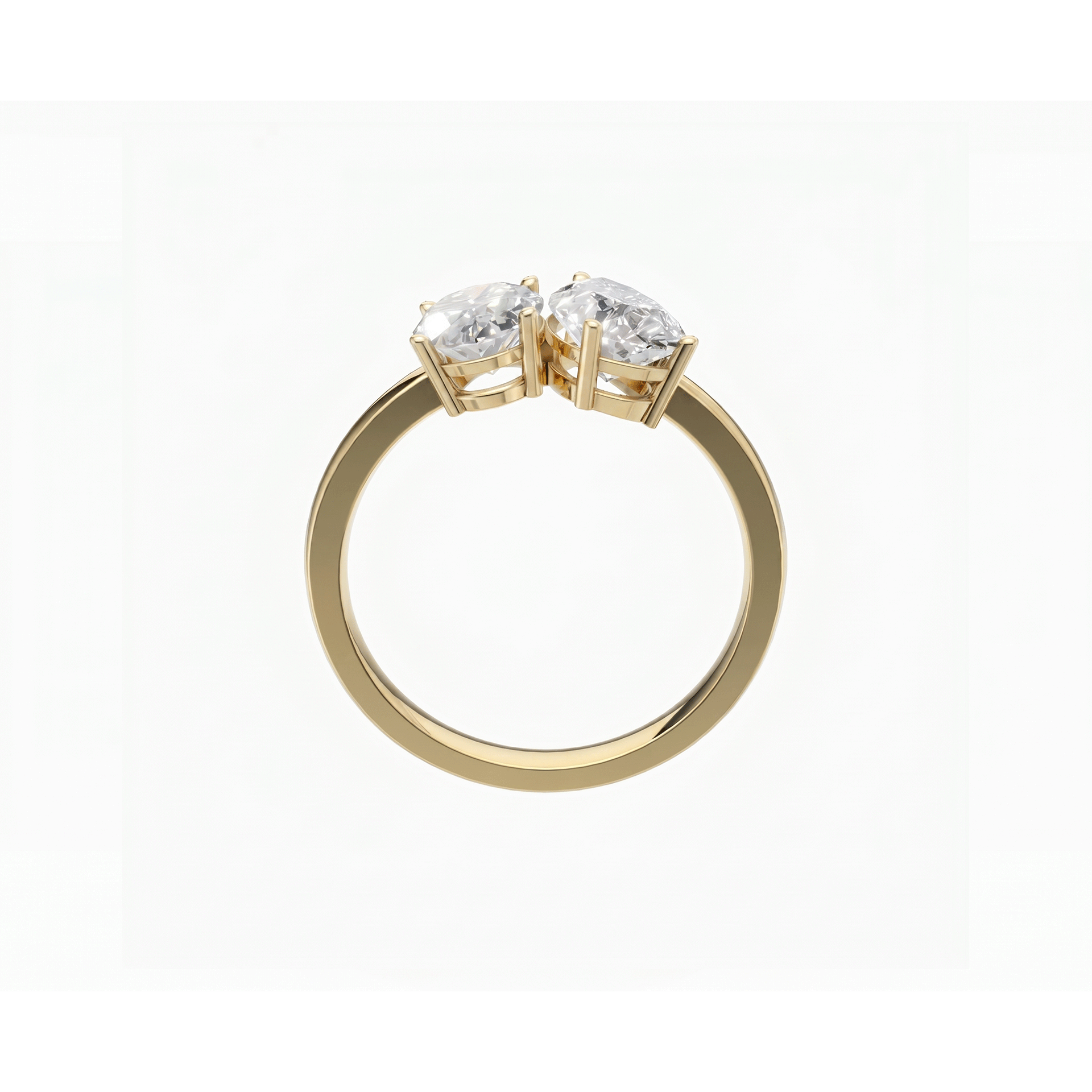 Margot oval and pear toi et moi diamond ring in white gold — earth and grown diamonds by Amber Arc – view 3