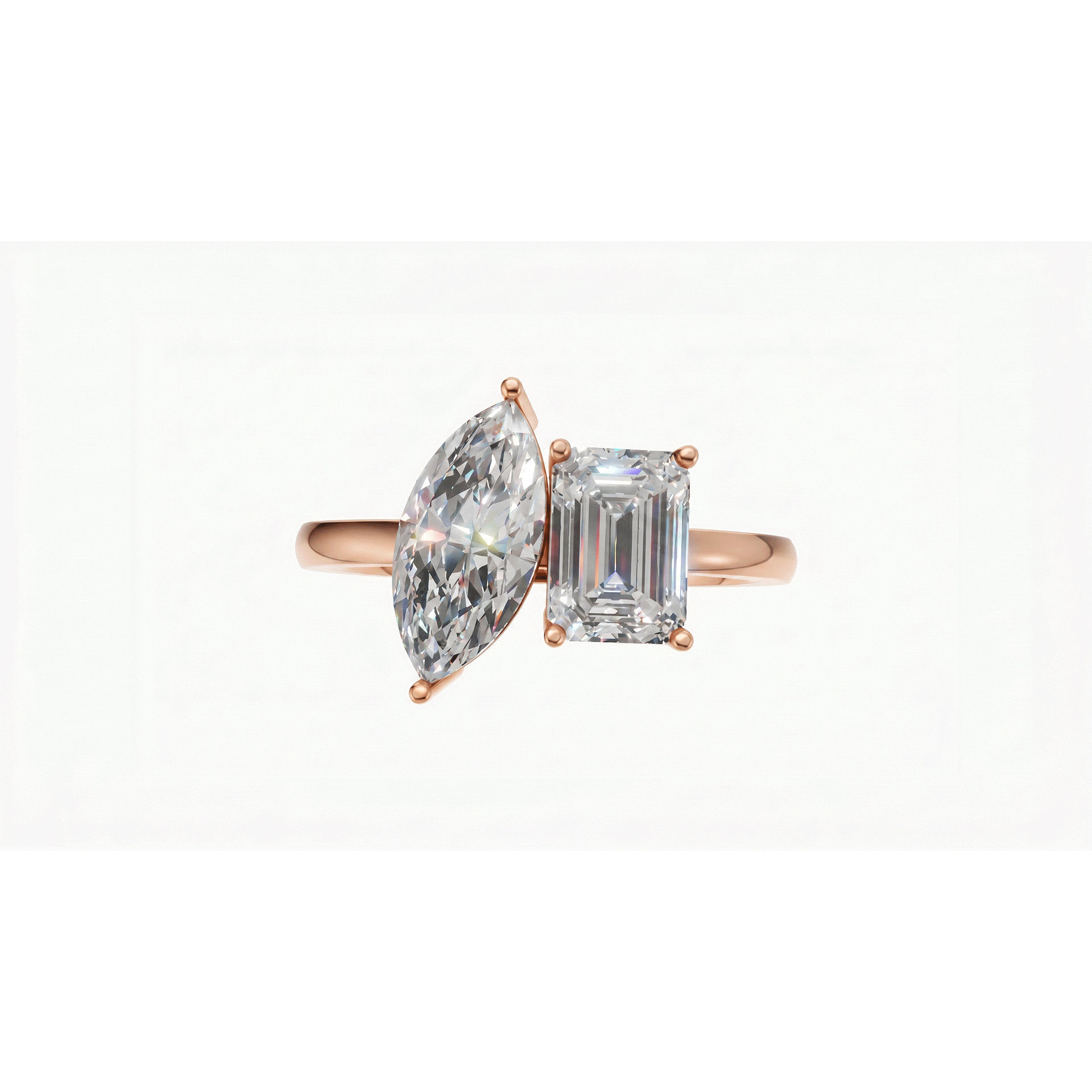 Margot Emerald and Marquise Toi et Moi Ring