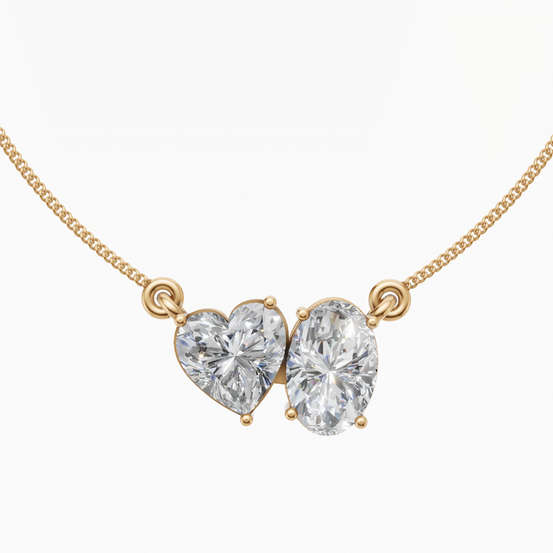 Margot Heart and Oval Toi et Moi Pendant