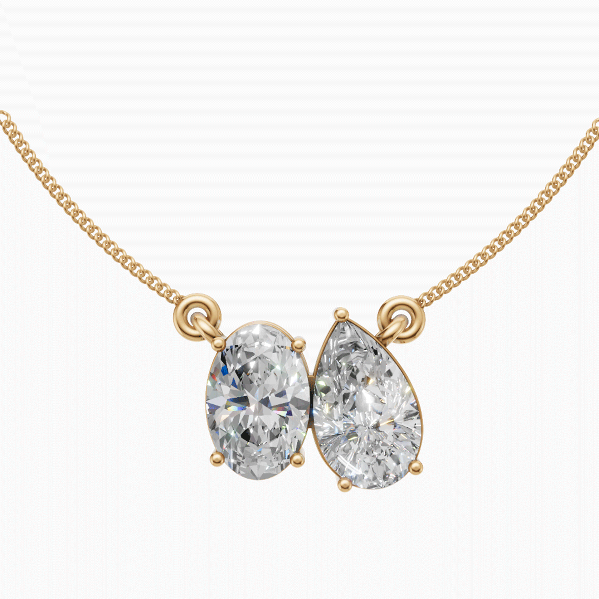 Margot Oval and Pear Toi et Moi Diamond Pendant