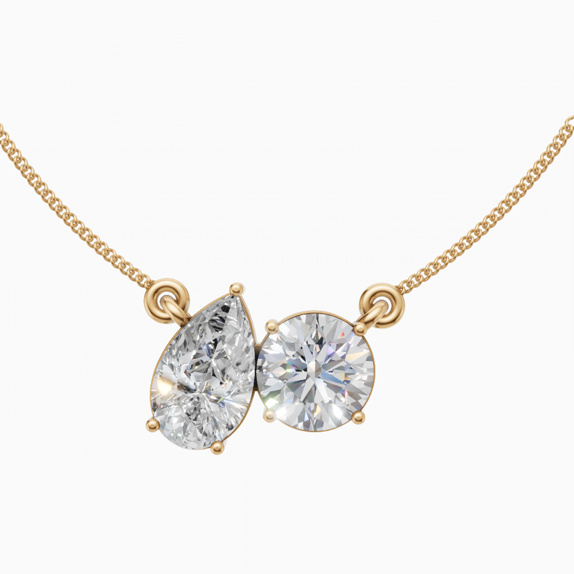 Margot Princess and Round Toi et Moi Diamond Pendant
