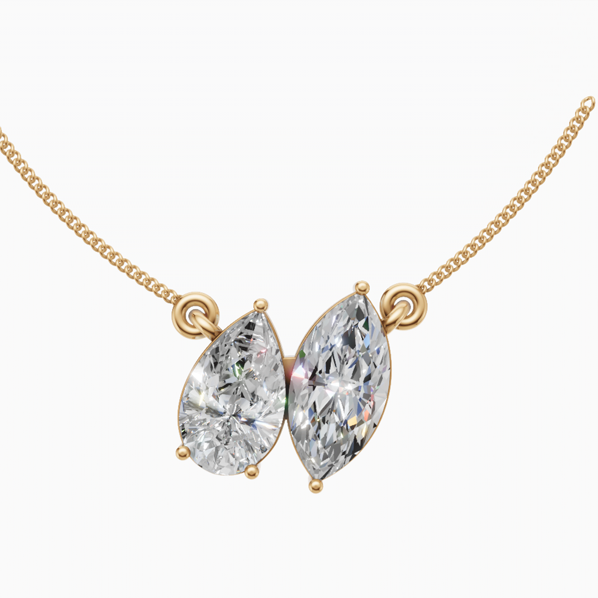 Margot Princess and Marquise Toi et Moi Diamond Pendant
