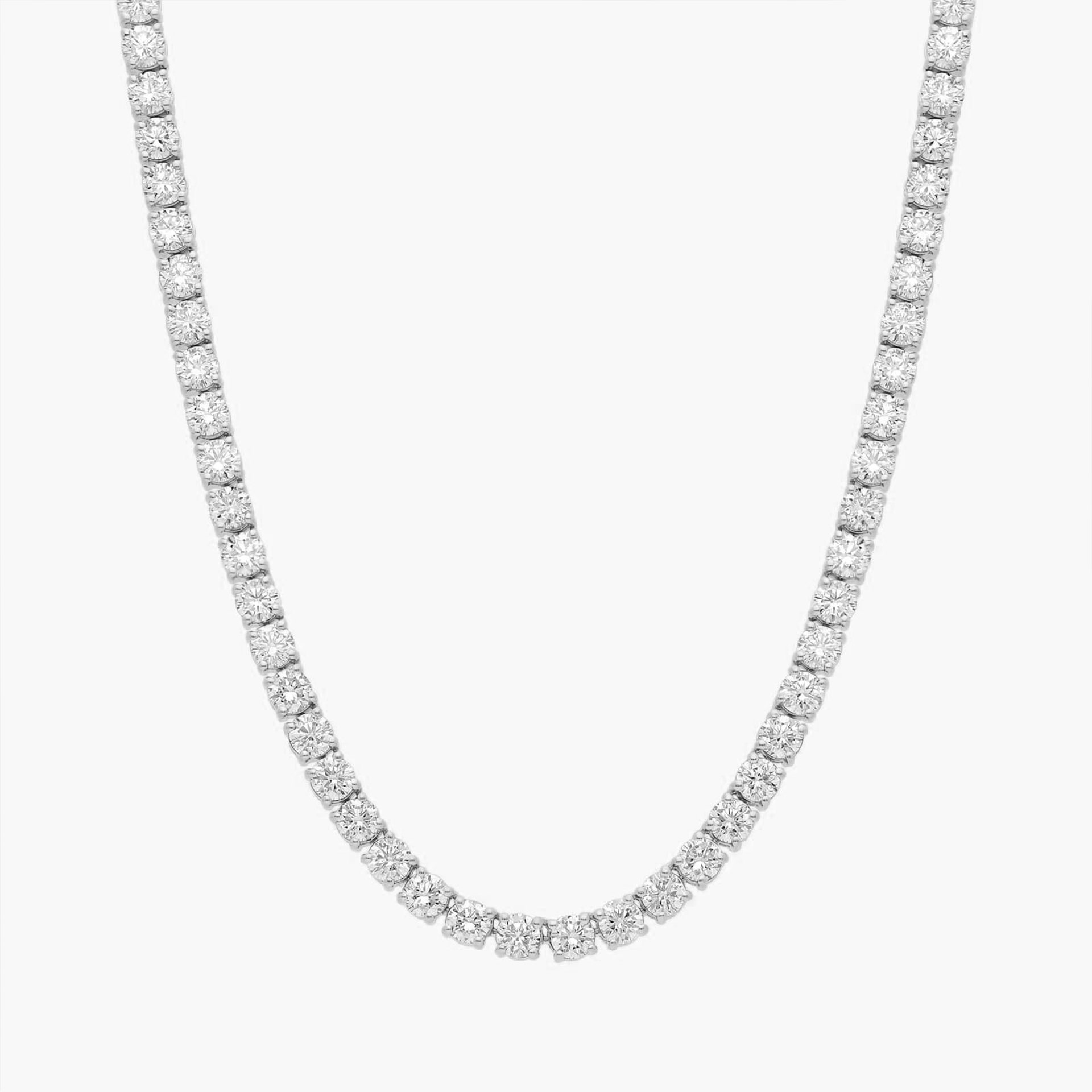 Jude Shared Prong Round Brilliant Diamond Tennis Necklace