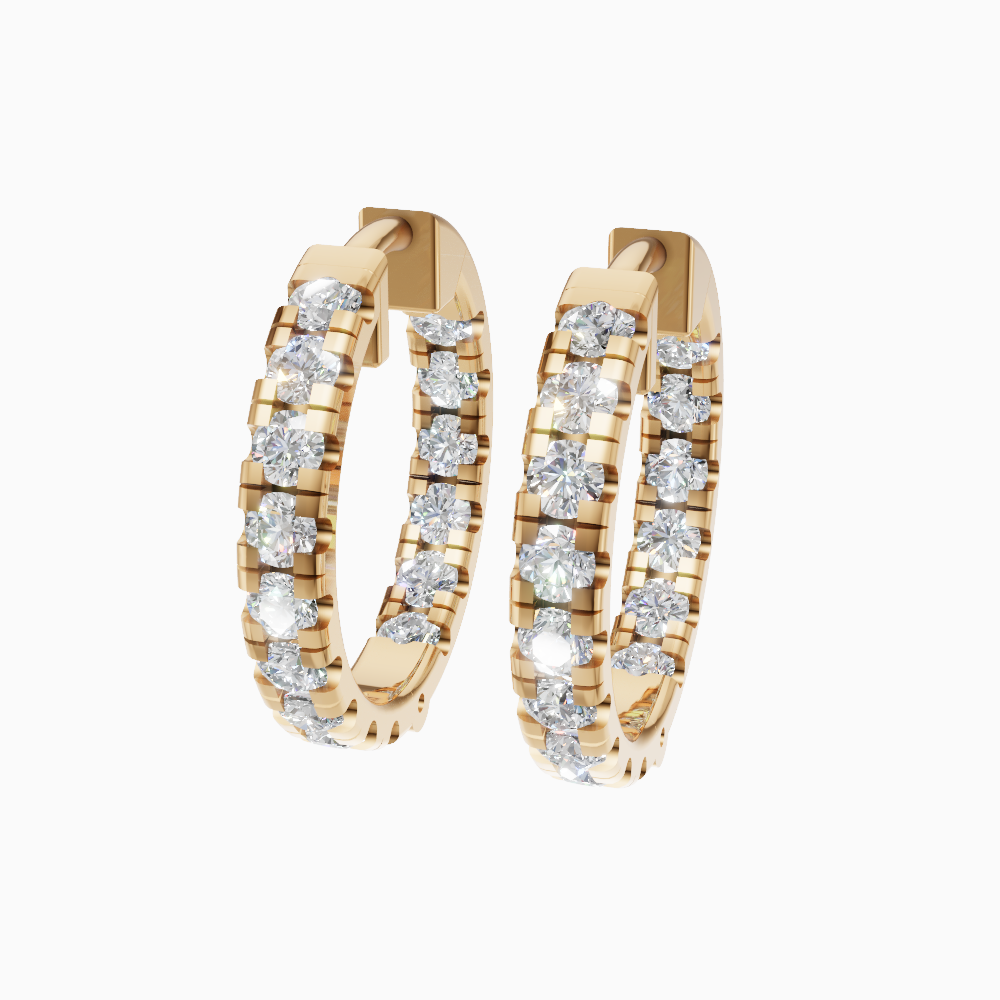 Mira Inside Out Round Brilliant Diamond Hoop Earrings