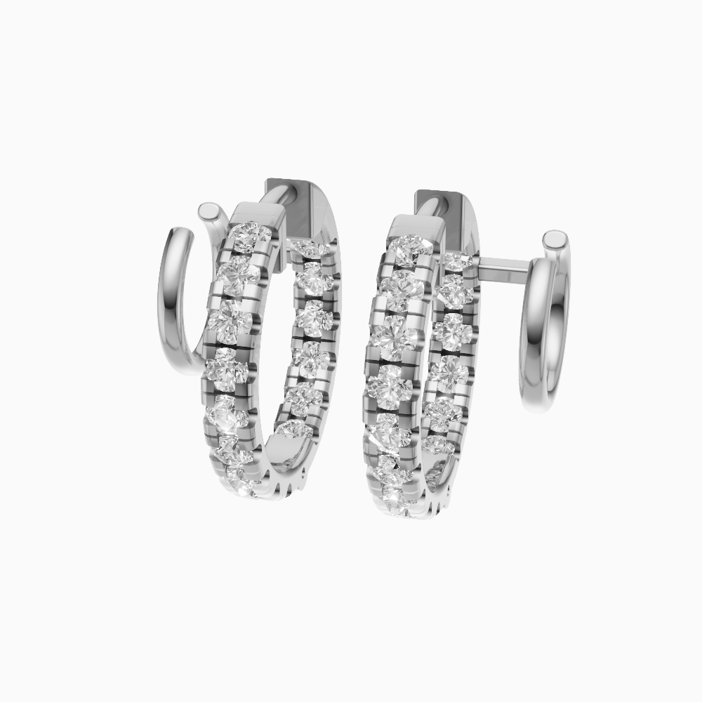 Meena inside out round brilliant diamond huggie earrings in yellow gold — earth and grown diamonds by Amber Arc