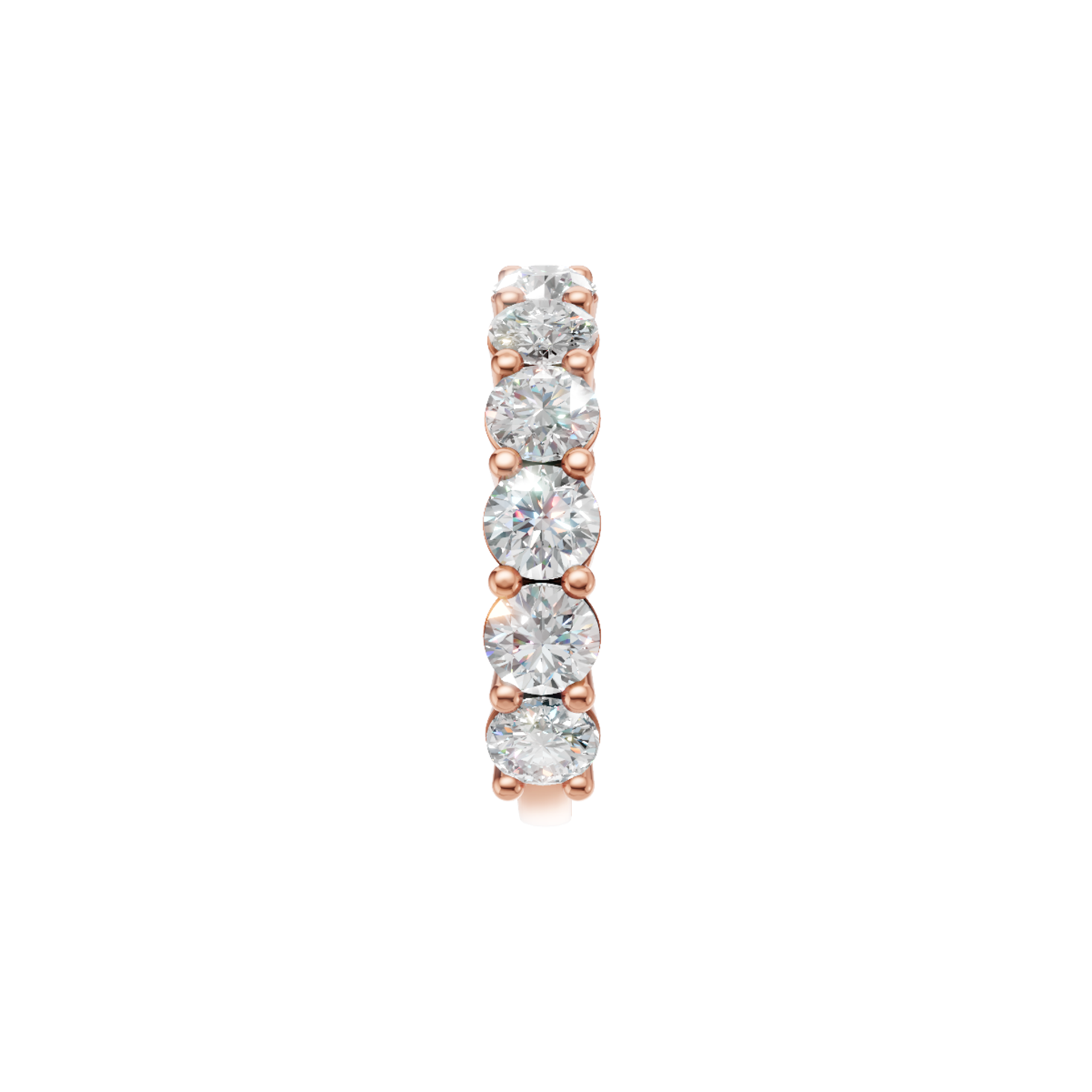 Jude Round Three-Quarter Eternity Band in 14K white gold, round brilliant diamonds shared-prong set. – view 2