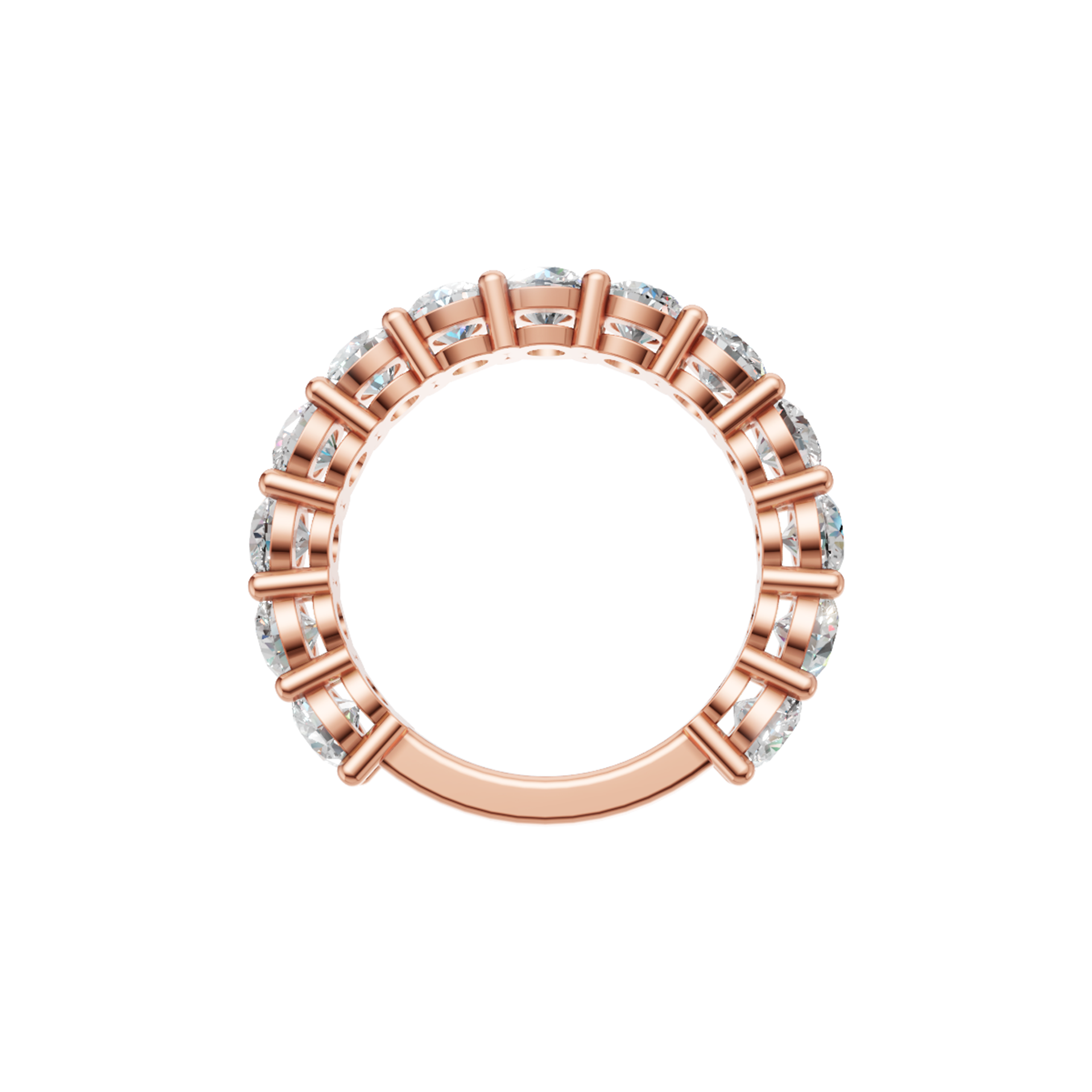 Jude Round Three-Quarter Eternity Band in 14K white gold, round brilliant diamonds shared-prong set. – view 3