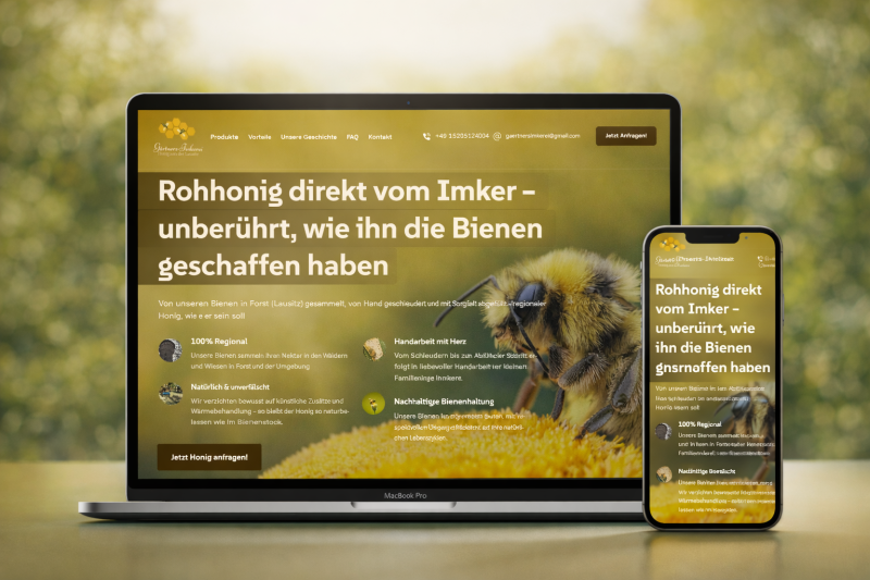 Gärtners Imkerei Webseite