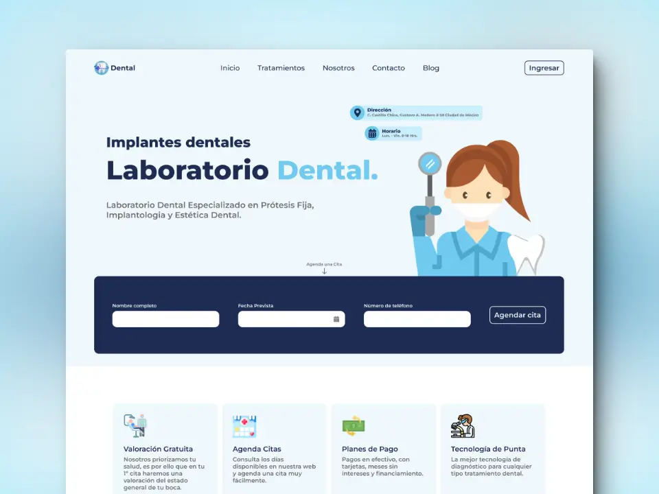 Diseño en Figma para Clínica Dental